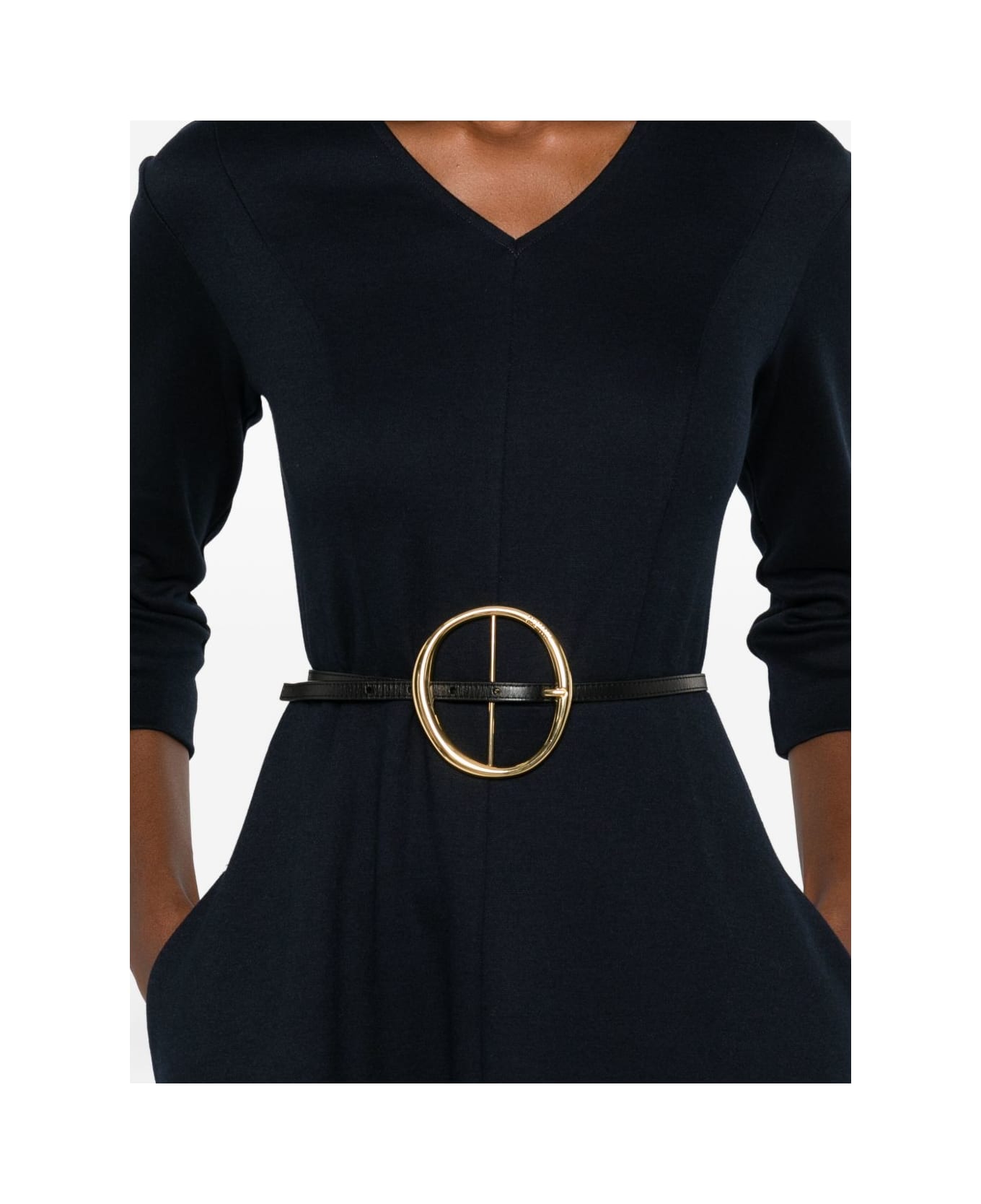 
S Max Mara Navy Blue Flared Dress - Blue