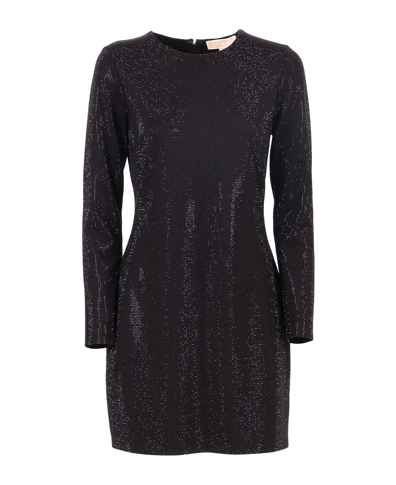 Michael Kors Rhinestone Ls Mini Dress - BLACK