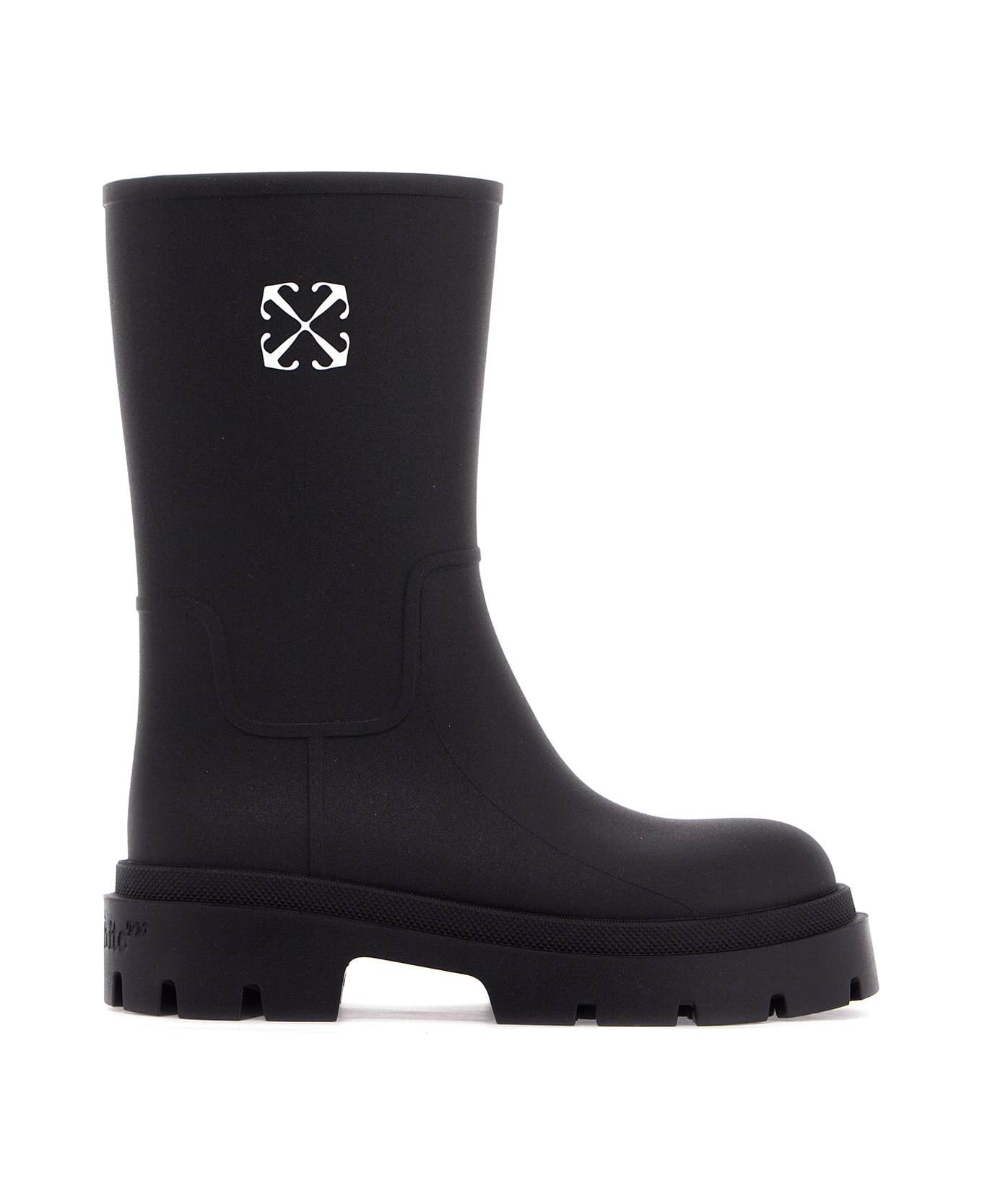 Off-White 'arrow' Black Pvc Boots - BLACKWHITE