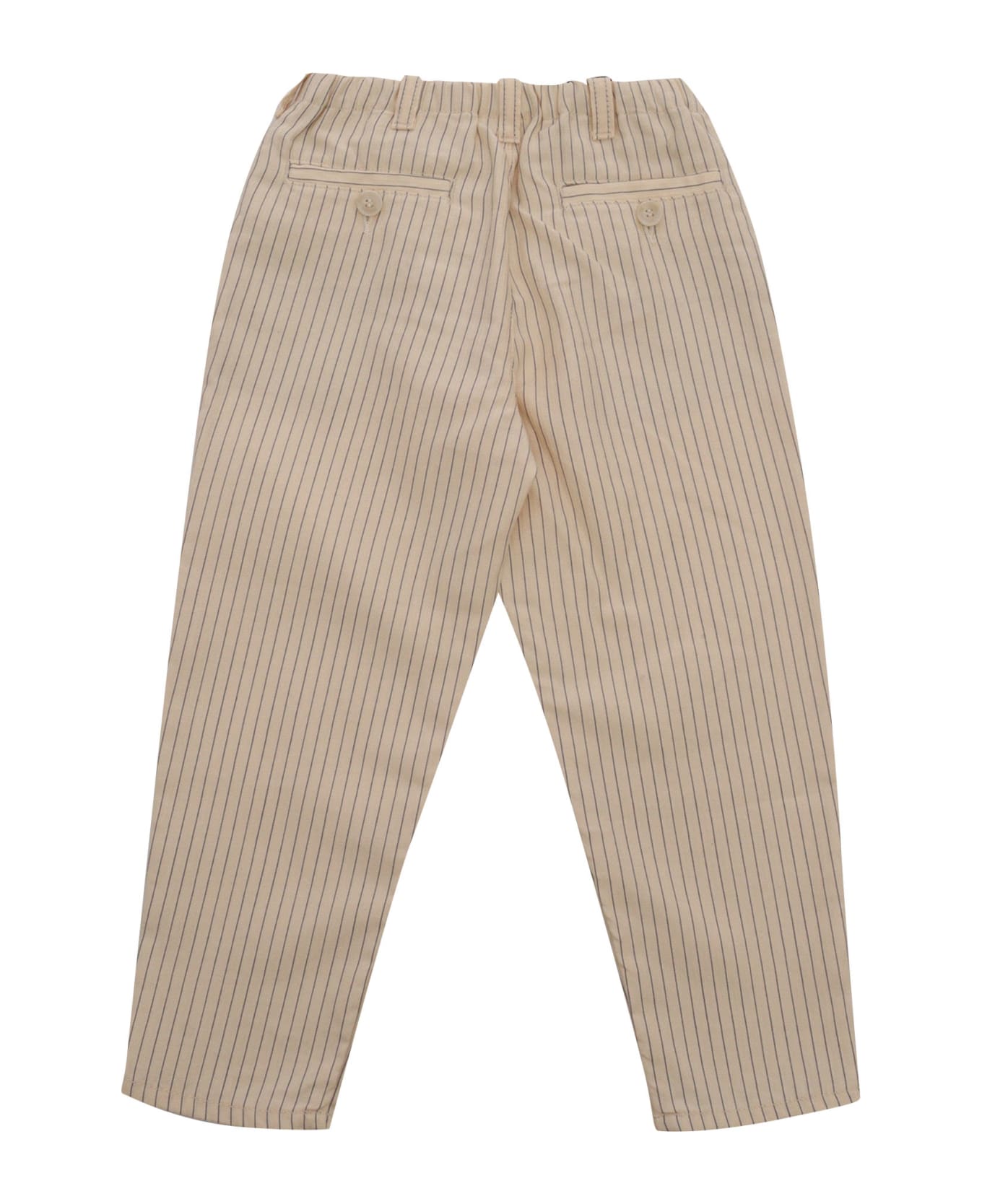 Emporio Armani Beige Trousers With Striped Pattern - BEIGE