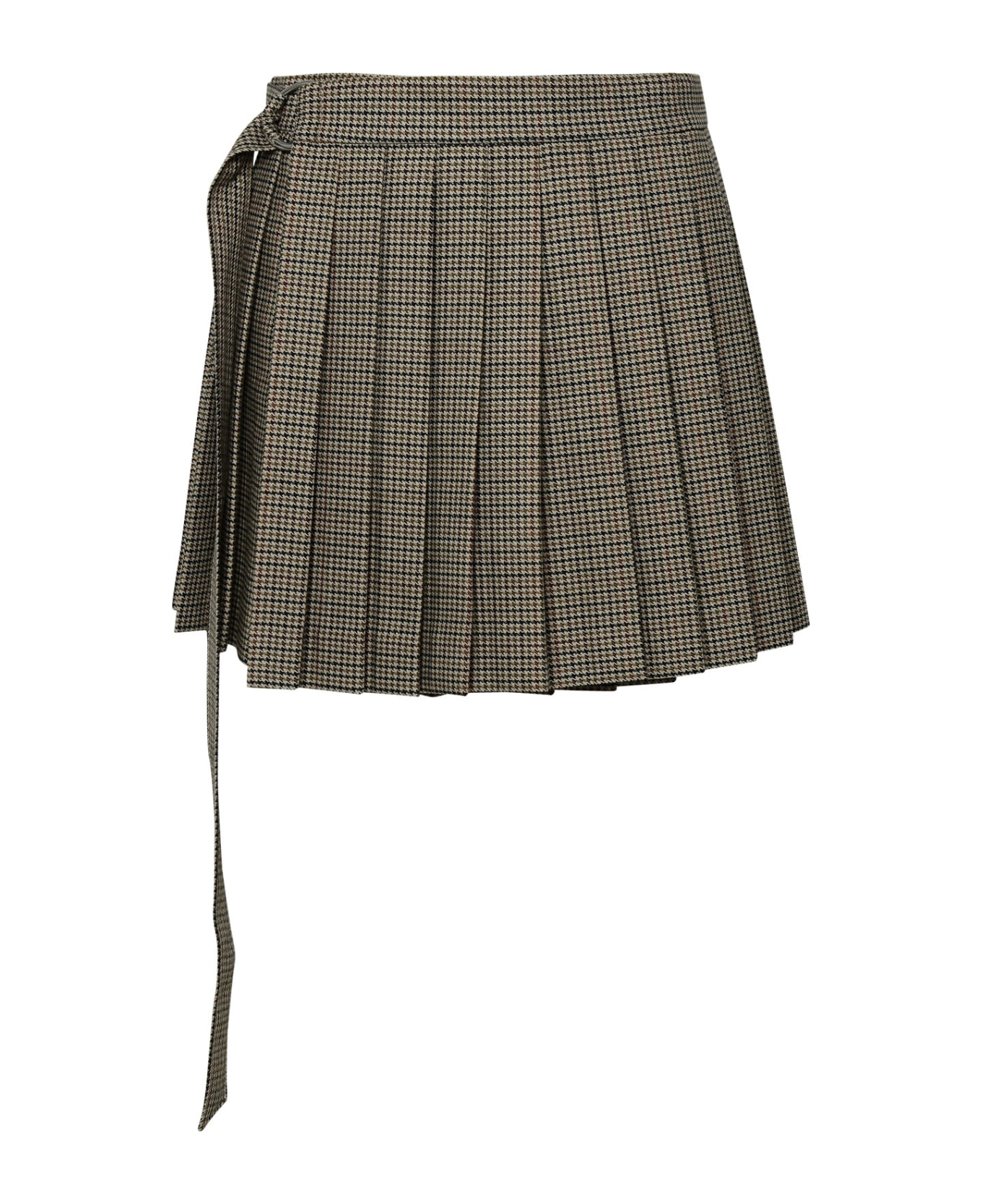 Ami Alexandre Mattiussi 'kilt' Beige Wool Miniskirt - Beige