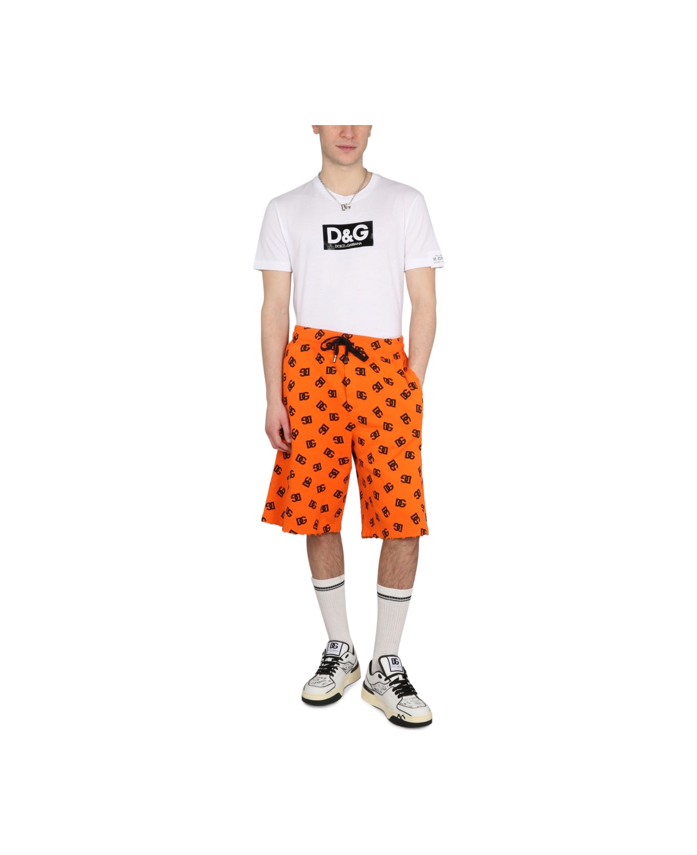 Dolce 
Gabbana Bermuda With Logo - ORANGE