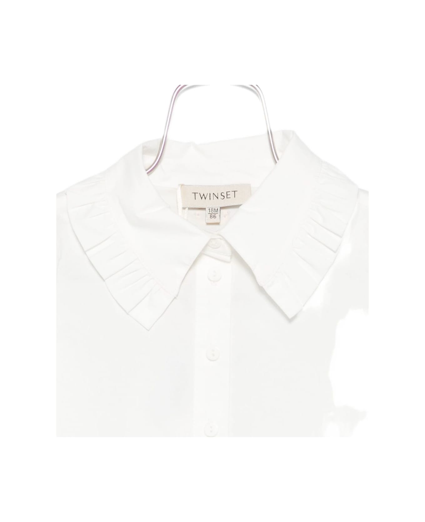 TwinSet Kids Flounce Collar Shirt - White
