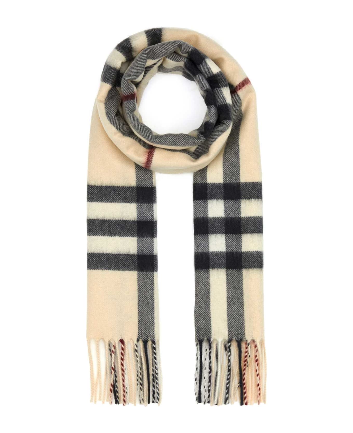 Burberry Embroidered Cashmere Scarf - Cream