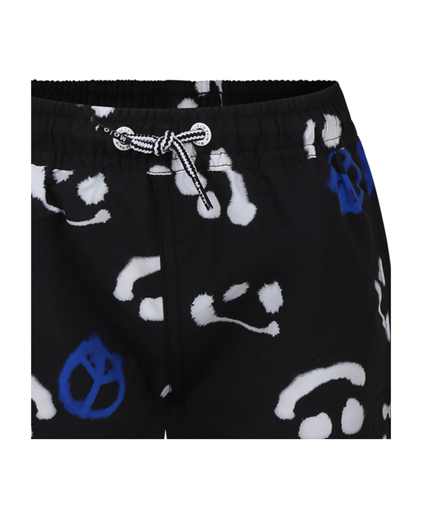 Molo Black Swimsuit For Boy With Smiley - Black 水着