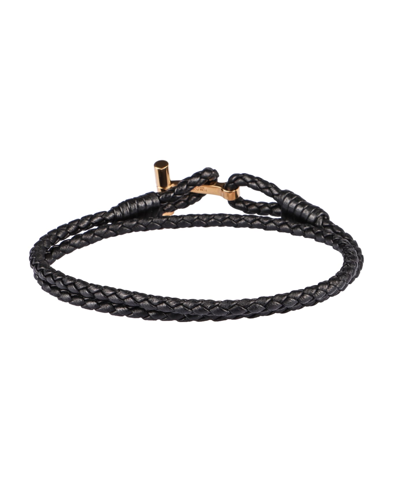 Tom Ford T Leather Bracelet - BLACK