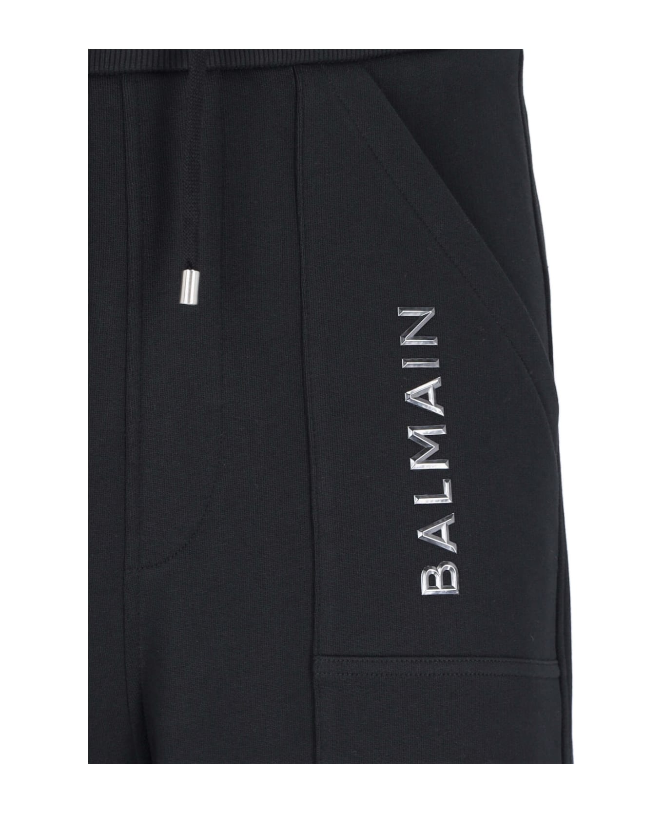 Balmain Jogging Pants With Logo - Black ボトムス