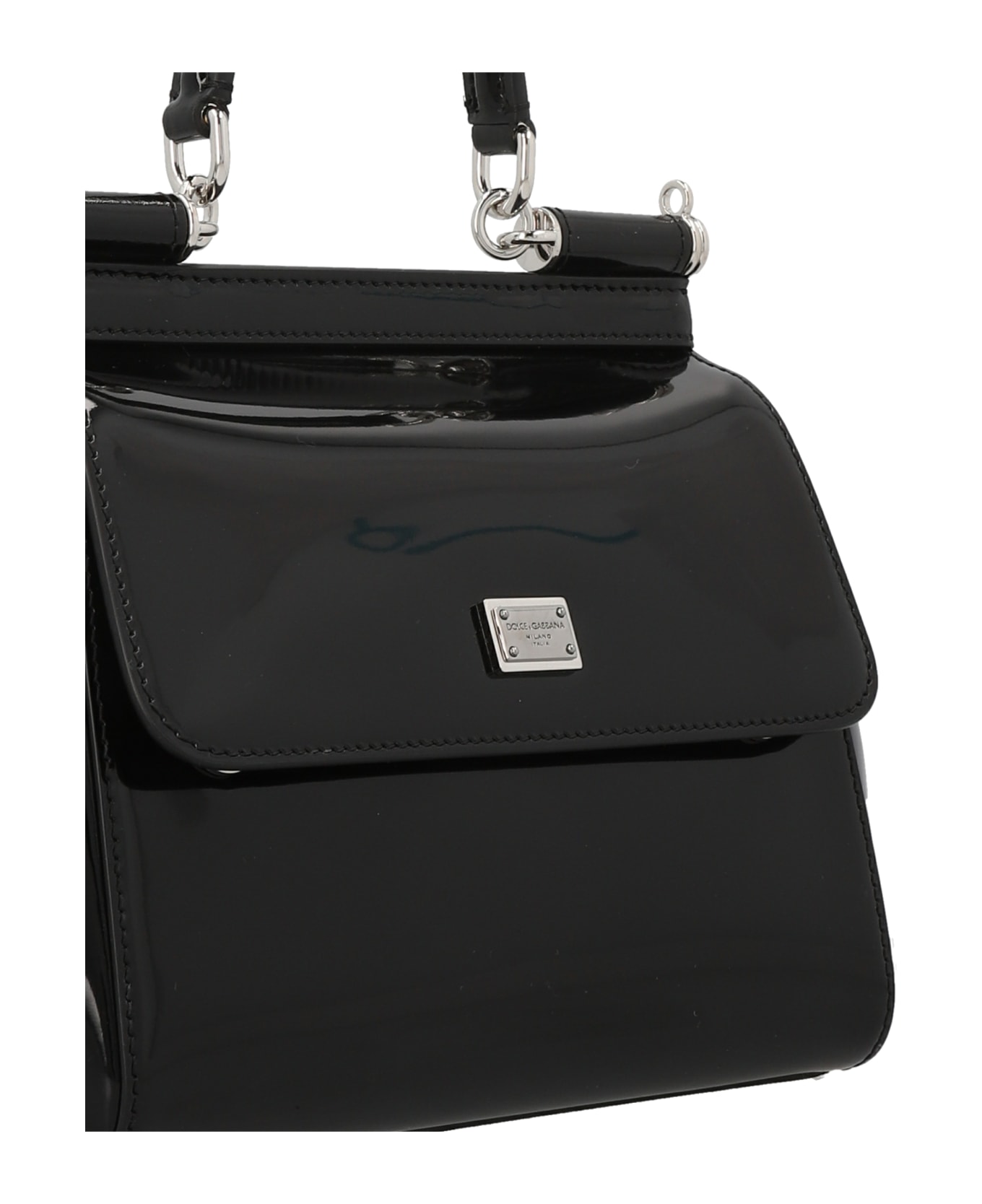 Dolce & Gabbana Logo Leather Handbag - Black  