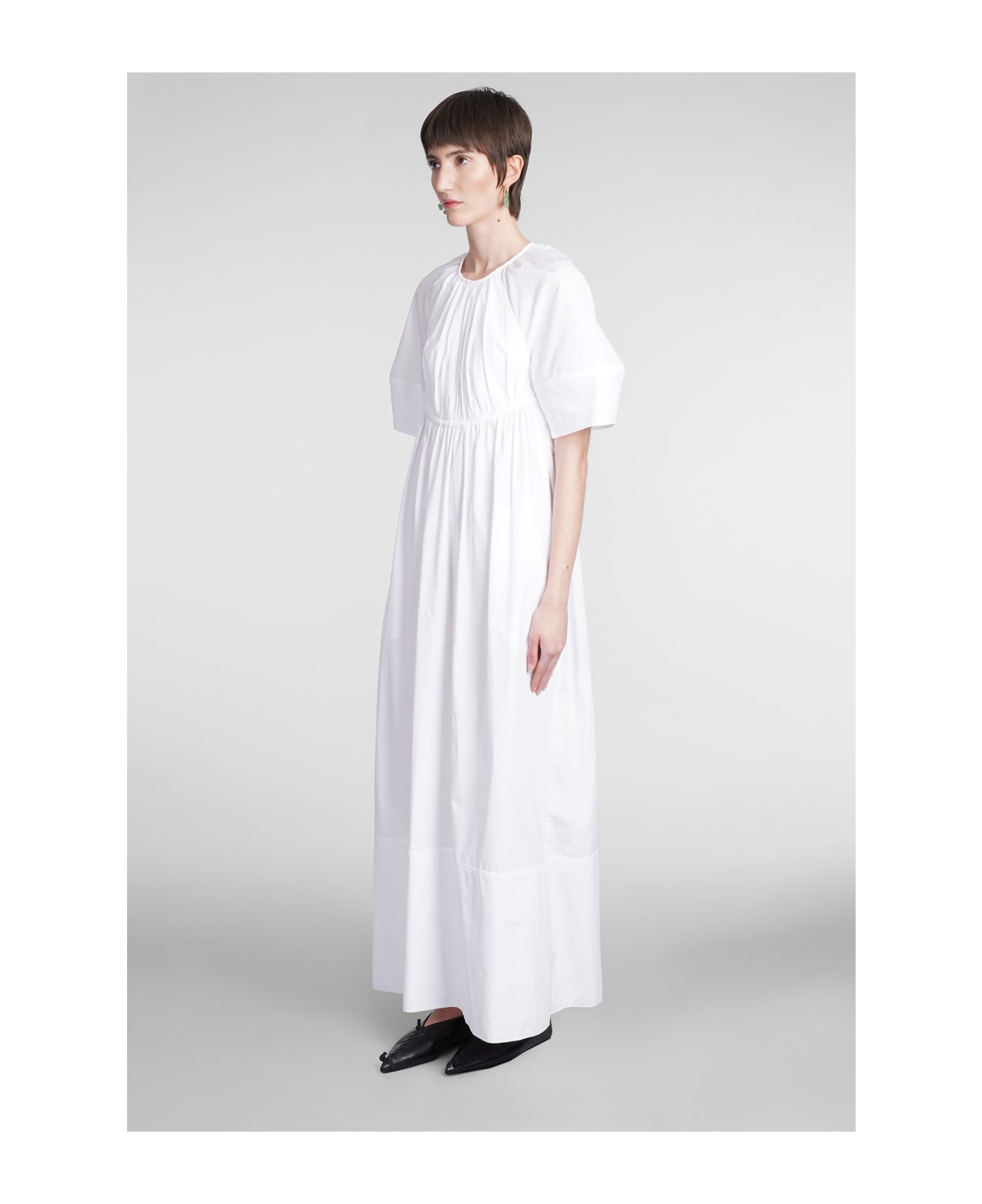 Jil Sander Dress In White Cotton - WHITE ワンピース＆ドレス
