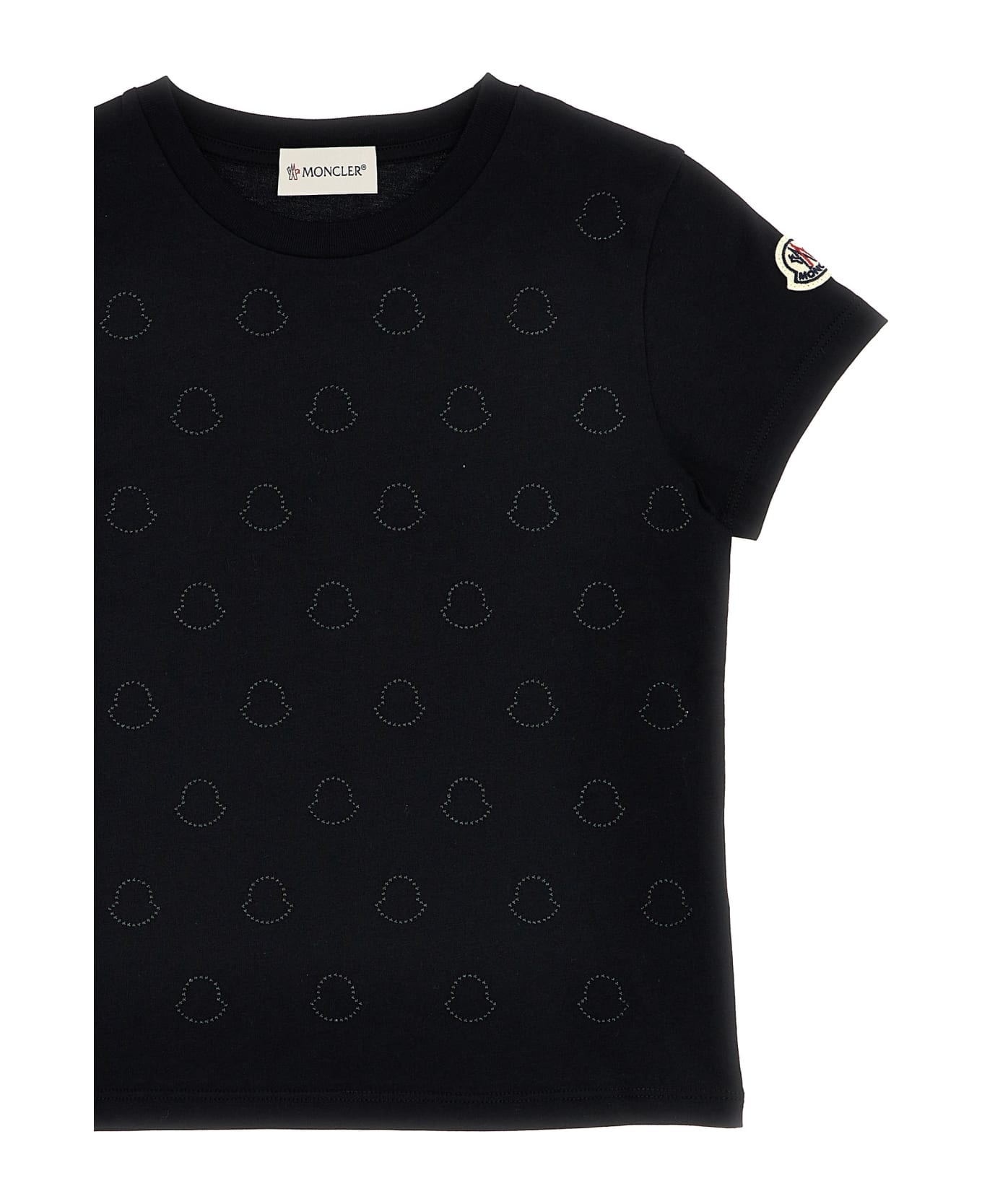 Moncler Rhinestone Logo T-shirt - Black  