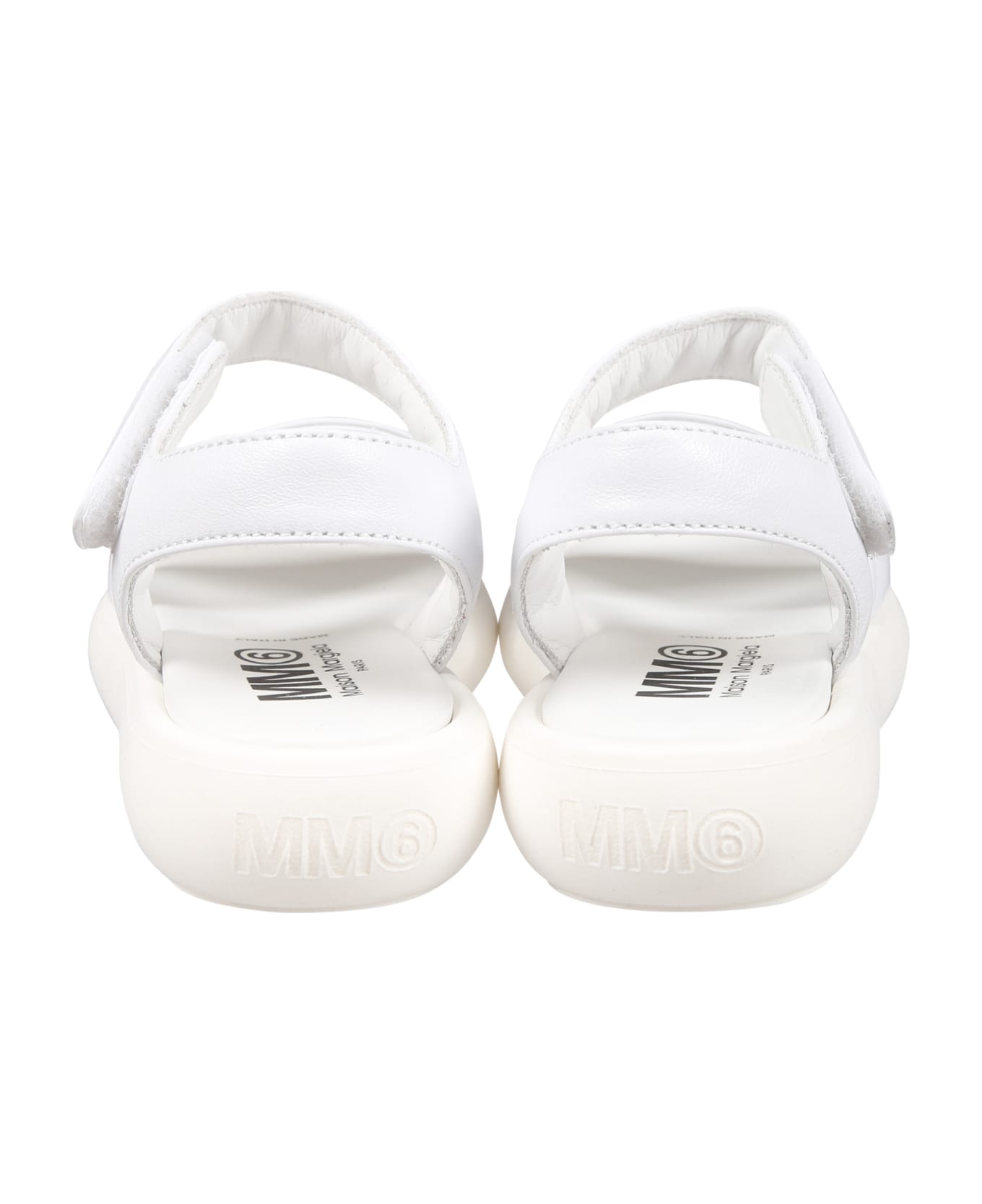 MM6 Maison Margiela White Sandals For Girl With Logo - White シューズ