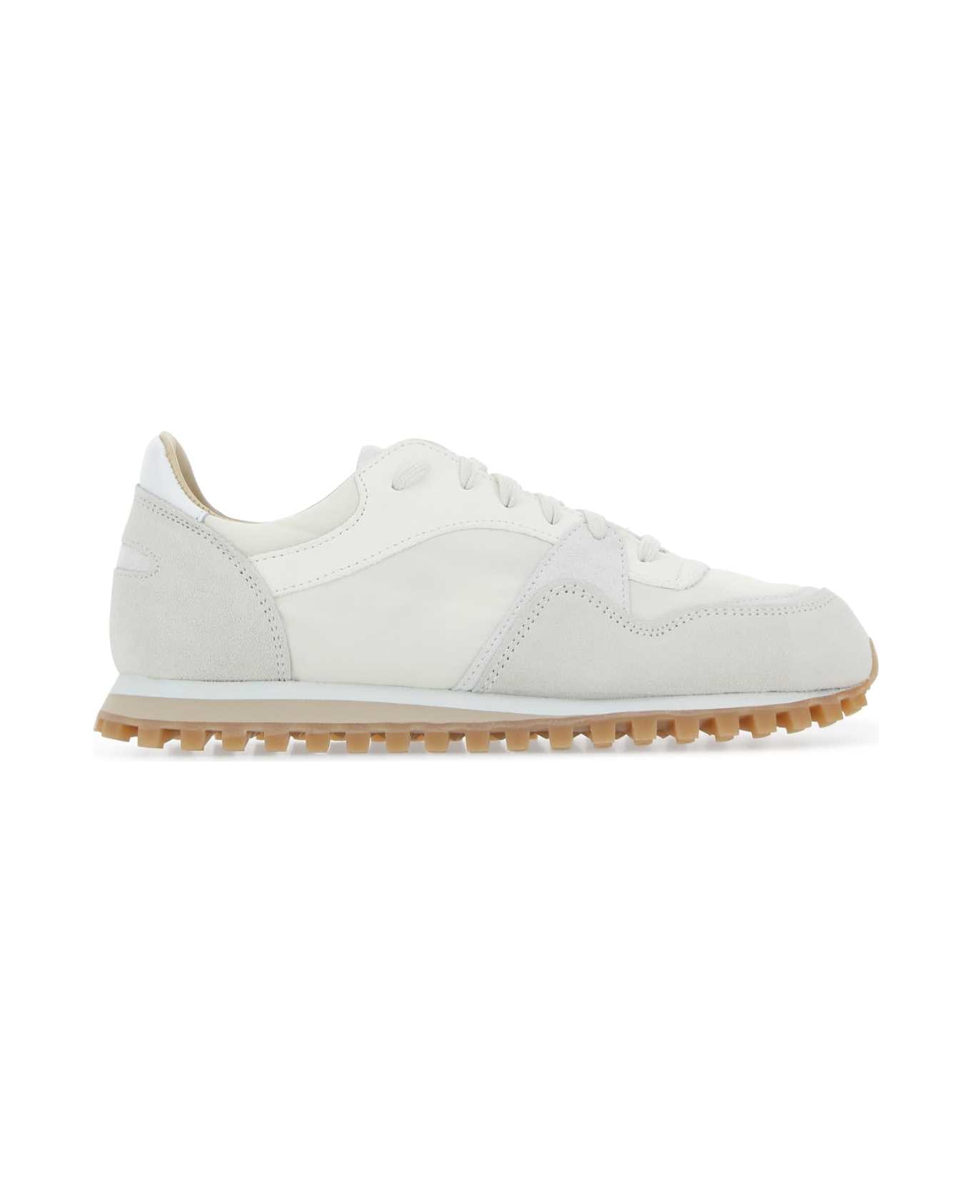 Spalwart White Mesh And Suede Marathon Trail Sneakers - WHITE