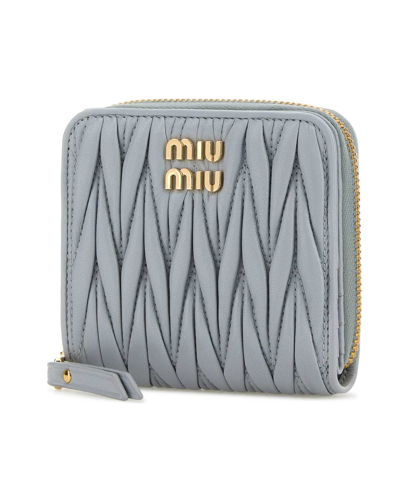【meshiuma】Miu Miu Wallet Miu Miu Light Blue Nappa Leather Wallet | italist