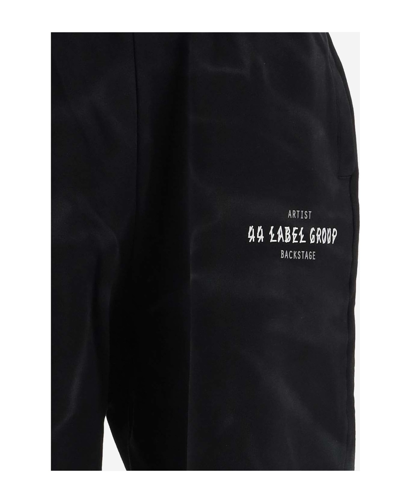 44 Label Group Cotton Bermuda Shorts With Logo Shorts - BLACK