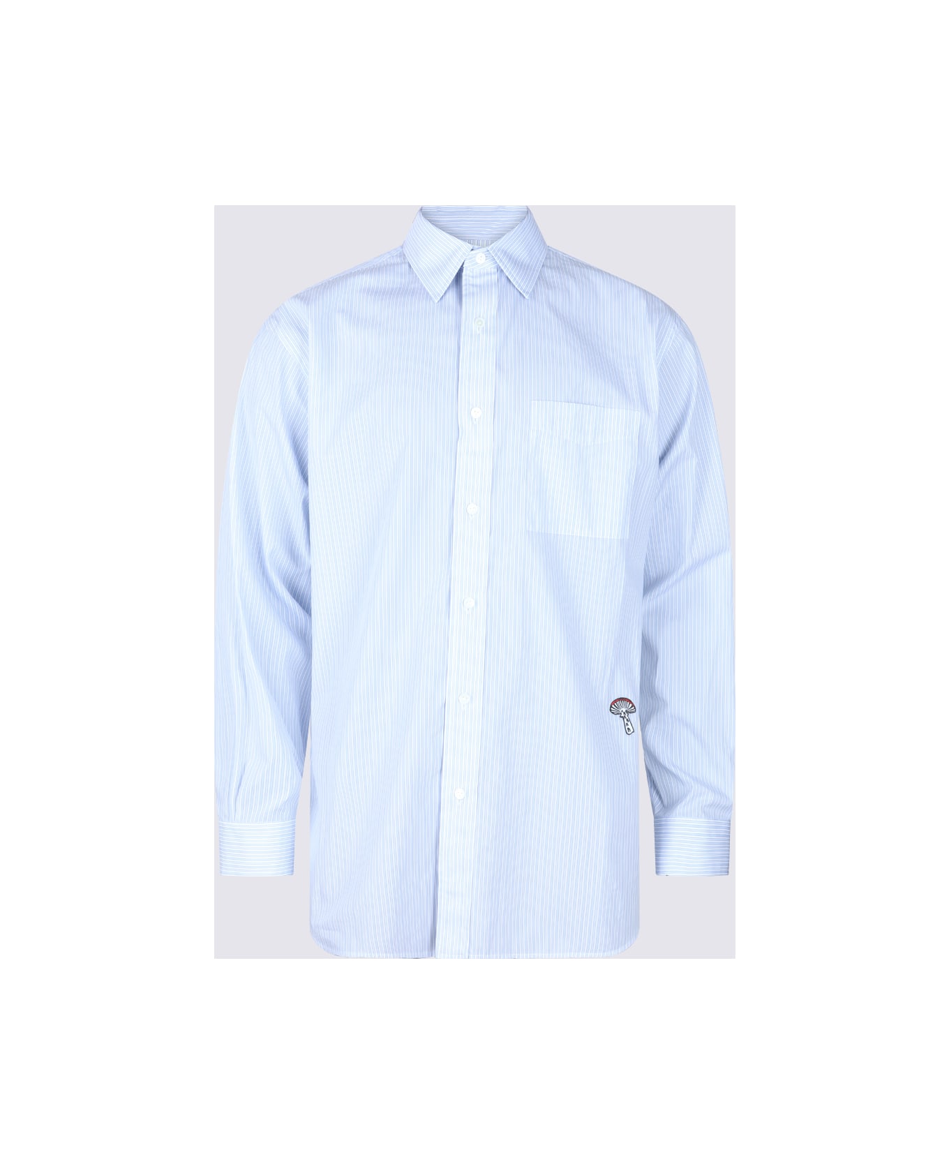 Bottega Veneta White And Blue Cotton Shirt - White
