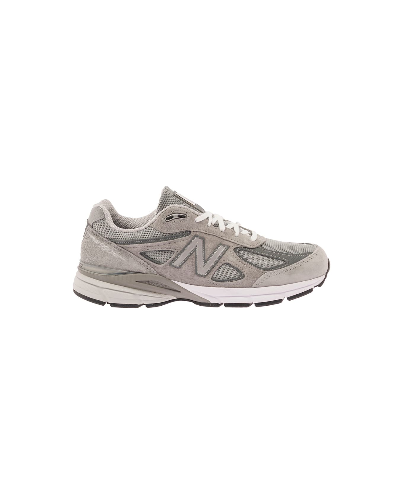 New Balance '990' Grey Low Top Sneakers With Logo Detail In Leather And Suede Woman - Grey