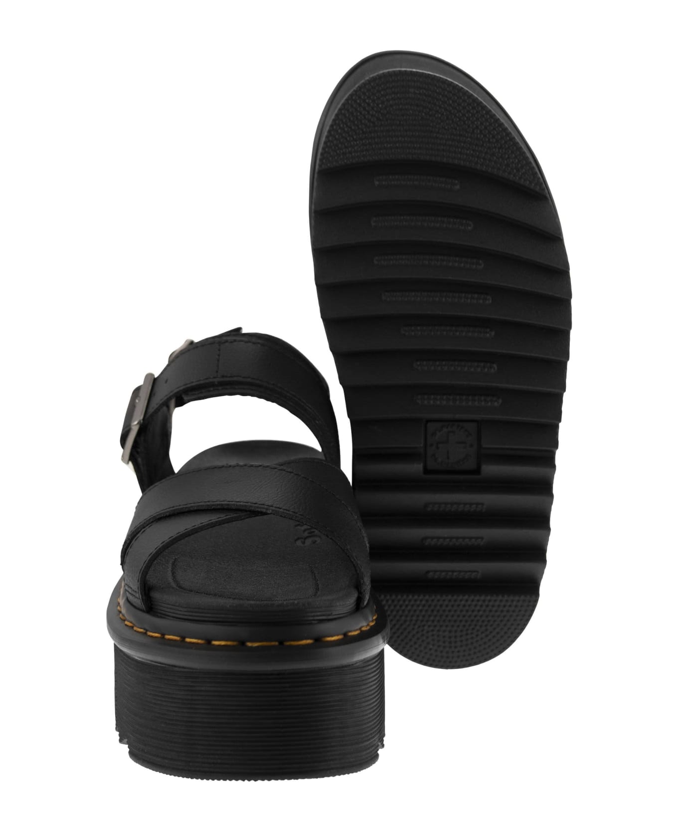 Dr. Martens Voss Ii Leather Sandals With Straps - Black