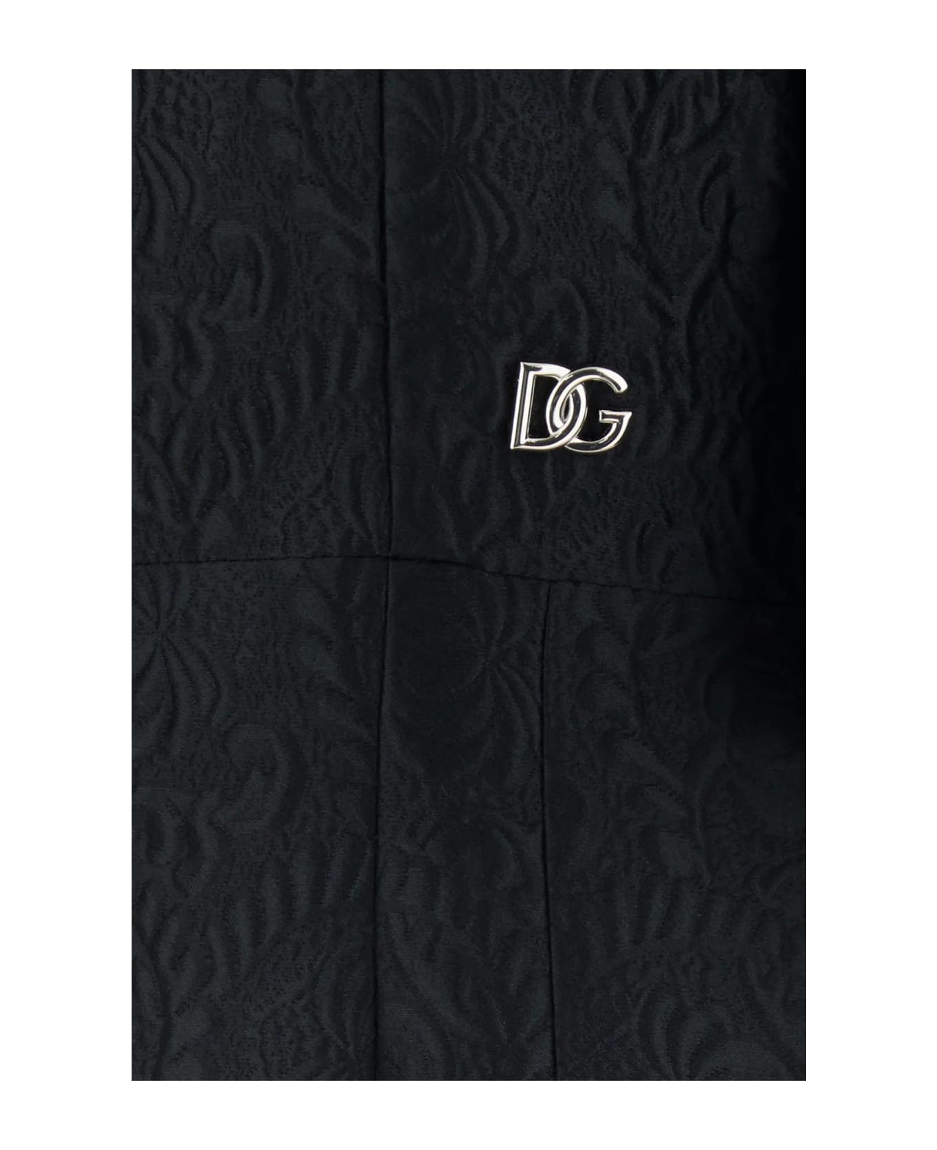 Dolce & Gabbana Black Jacquard Dress - Nero