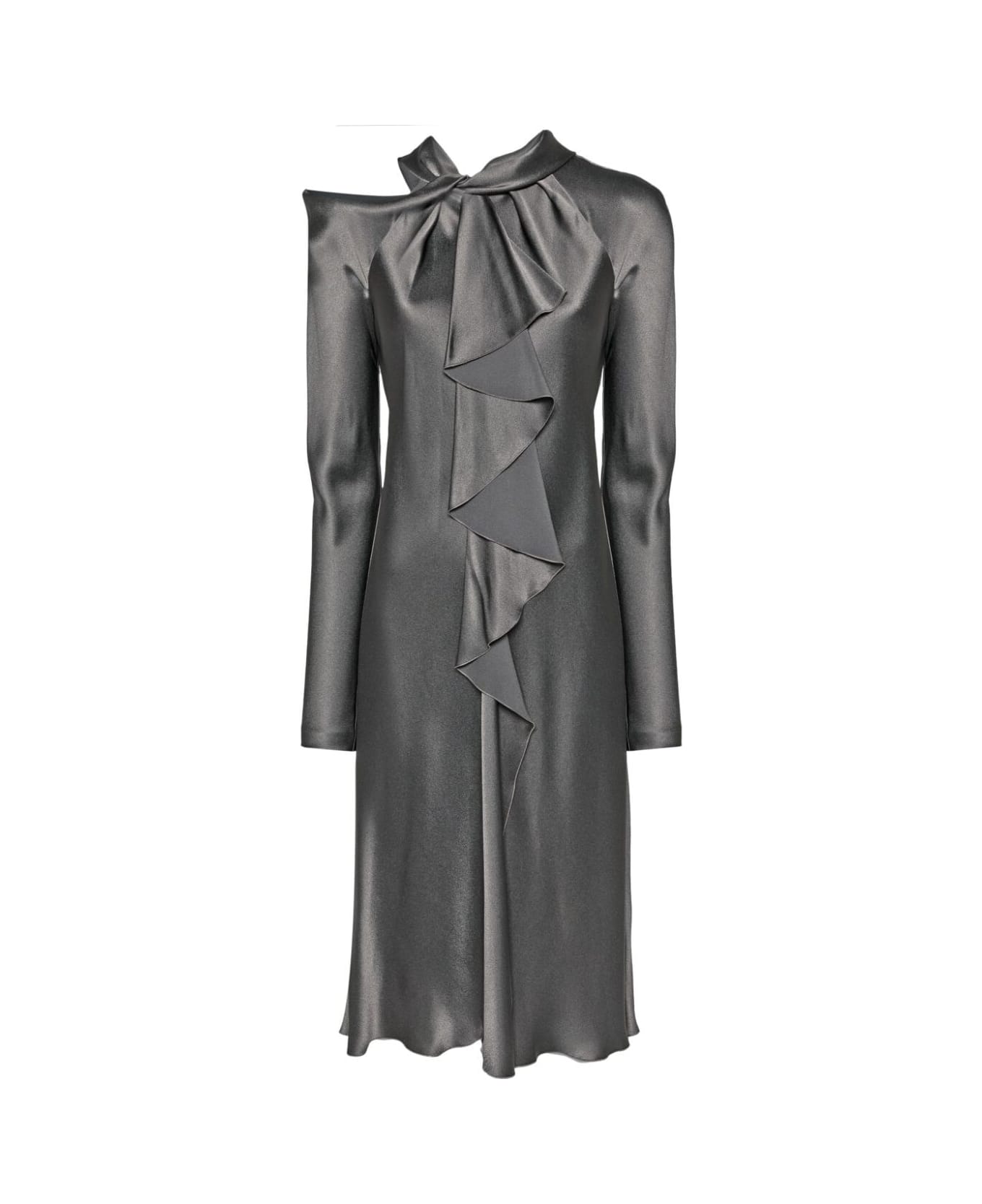 Alberta Ferretti Satin Midi Dress - Grey