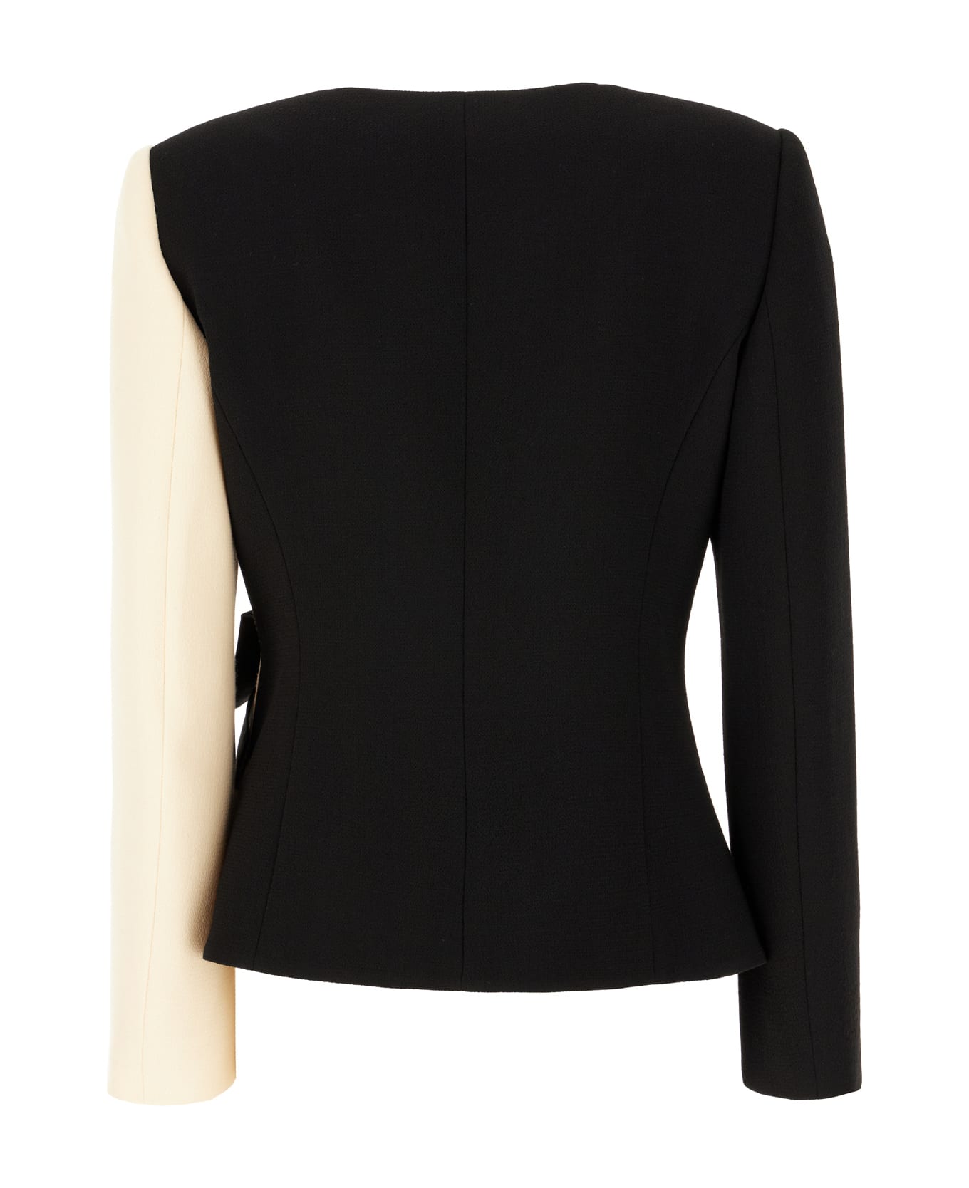 Valentino Two-tone Wool Blazer - BLACK