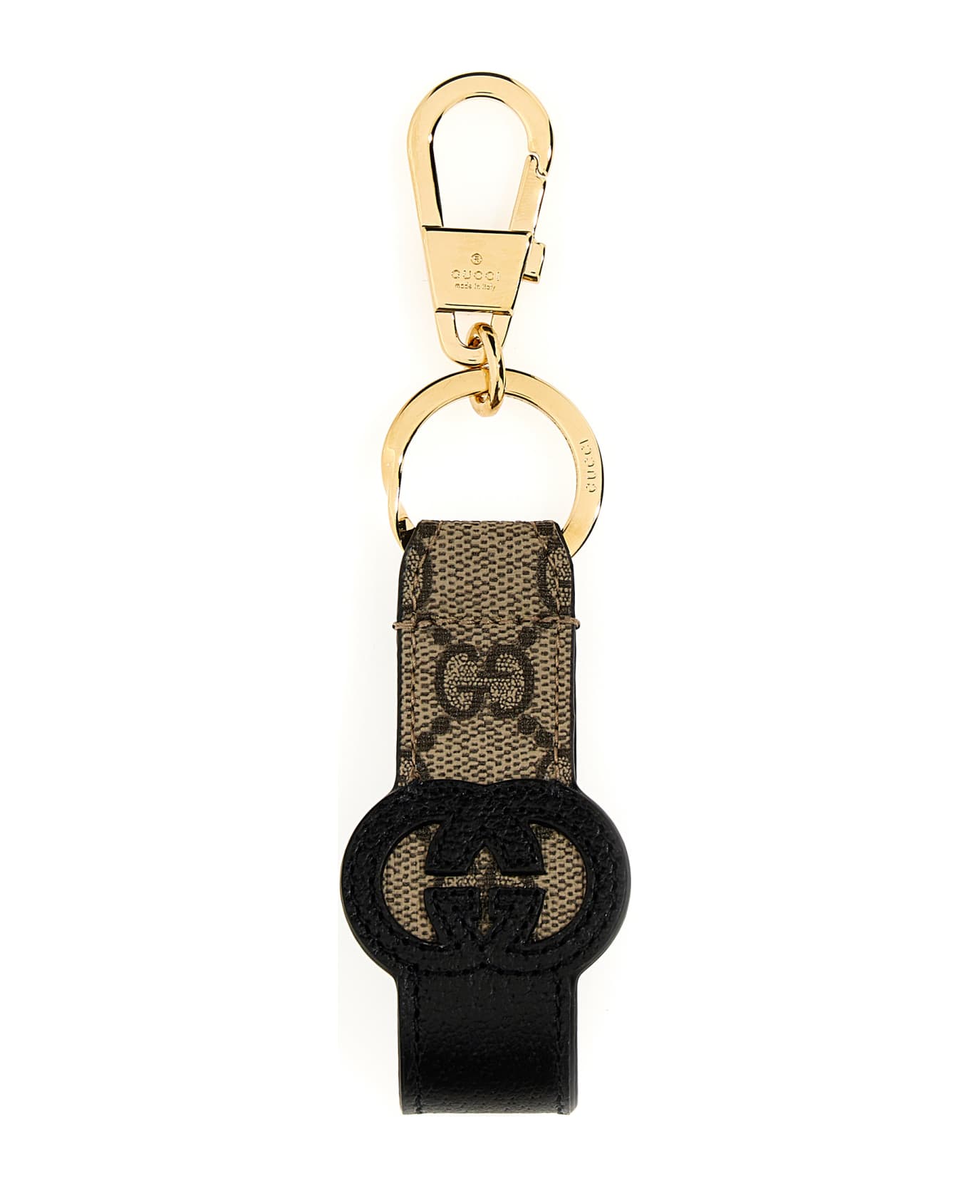 Gucci 'incrocio Gg' Keyring - Brown