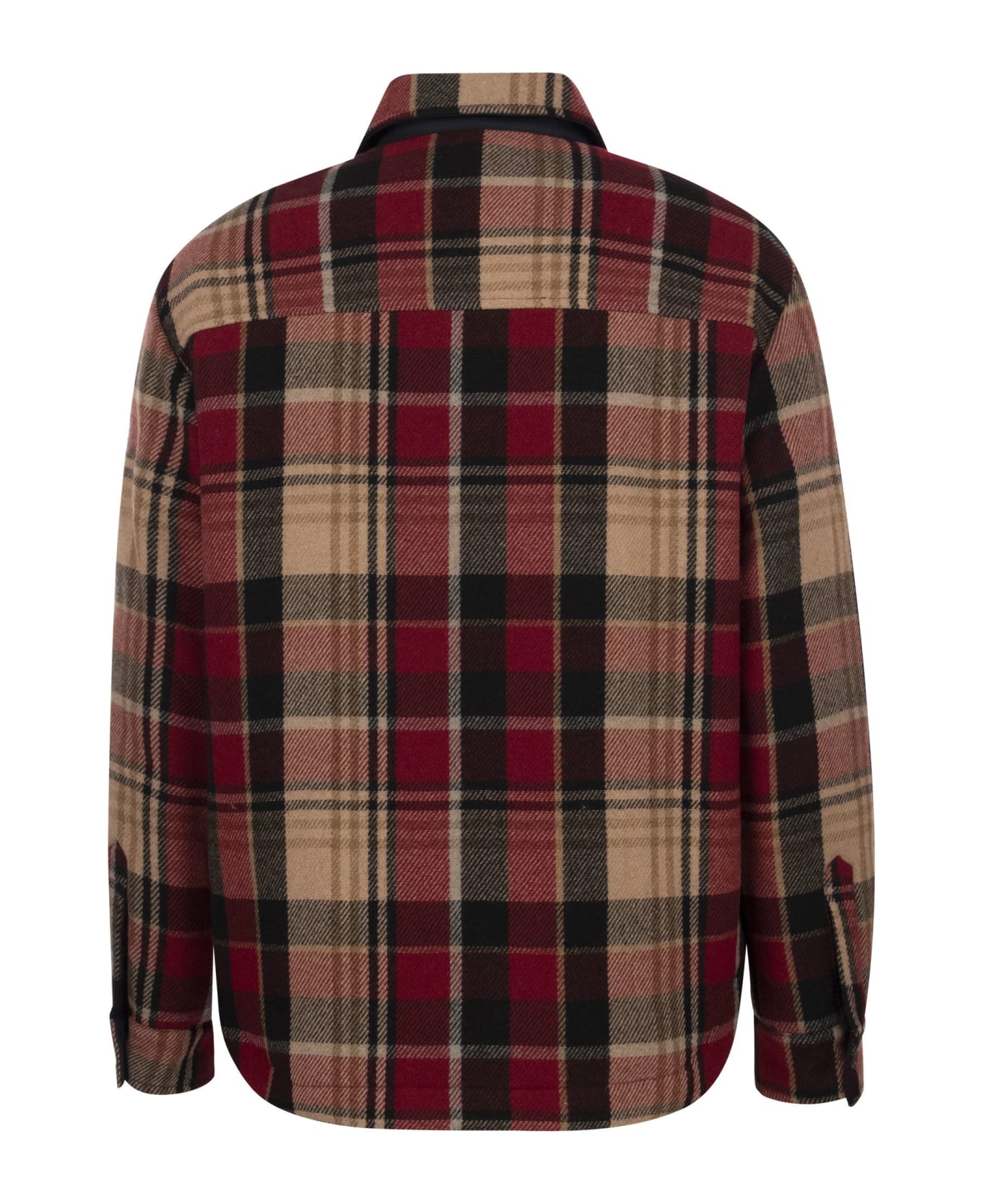 Fay Shirt-cut Check Jacket - Red/beige