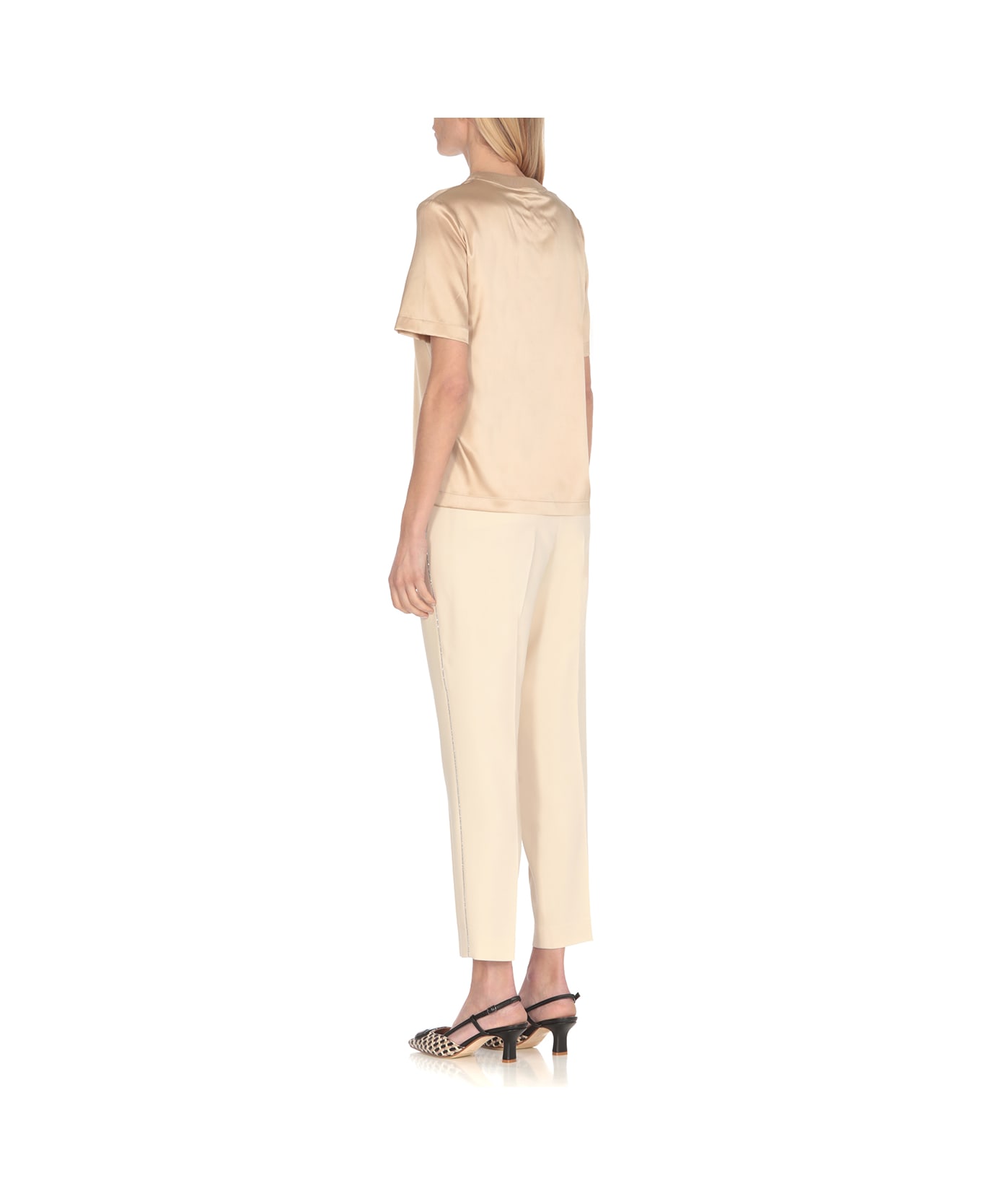Peserico Silk And Cotton T-shirt - Beige