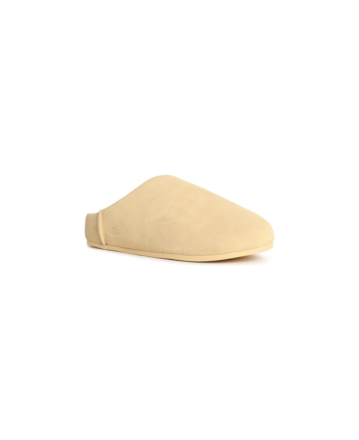 UGG 'elea Slip-on' Cream Leather Slippers - Pbt Pale Buttercup