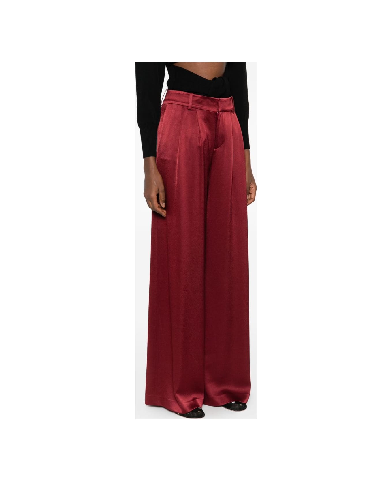 Alice + Olivia Kenndey Wide-leg Trousers - Bordeaux