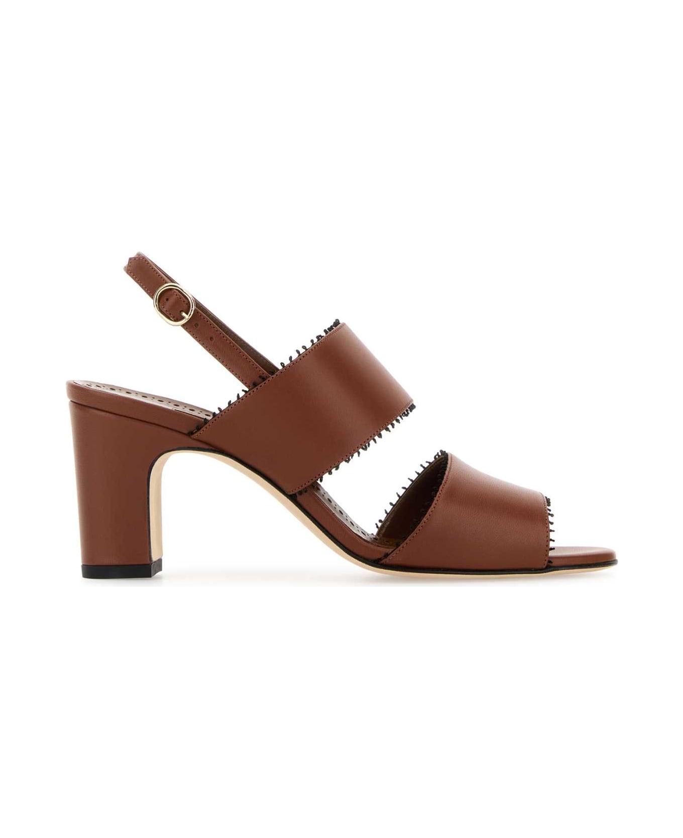 Manolo Blahnik Caramel Leather Persio Sandals - MBRW