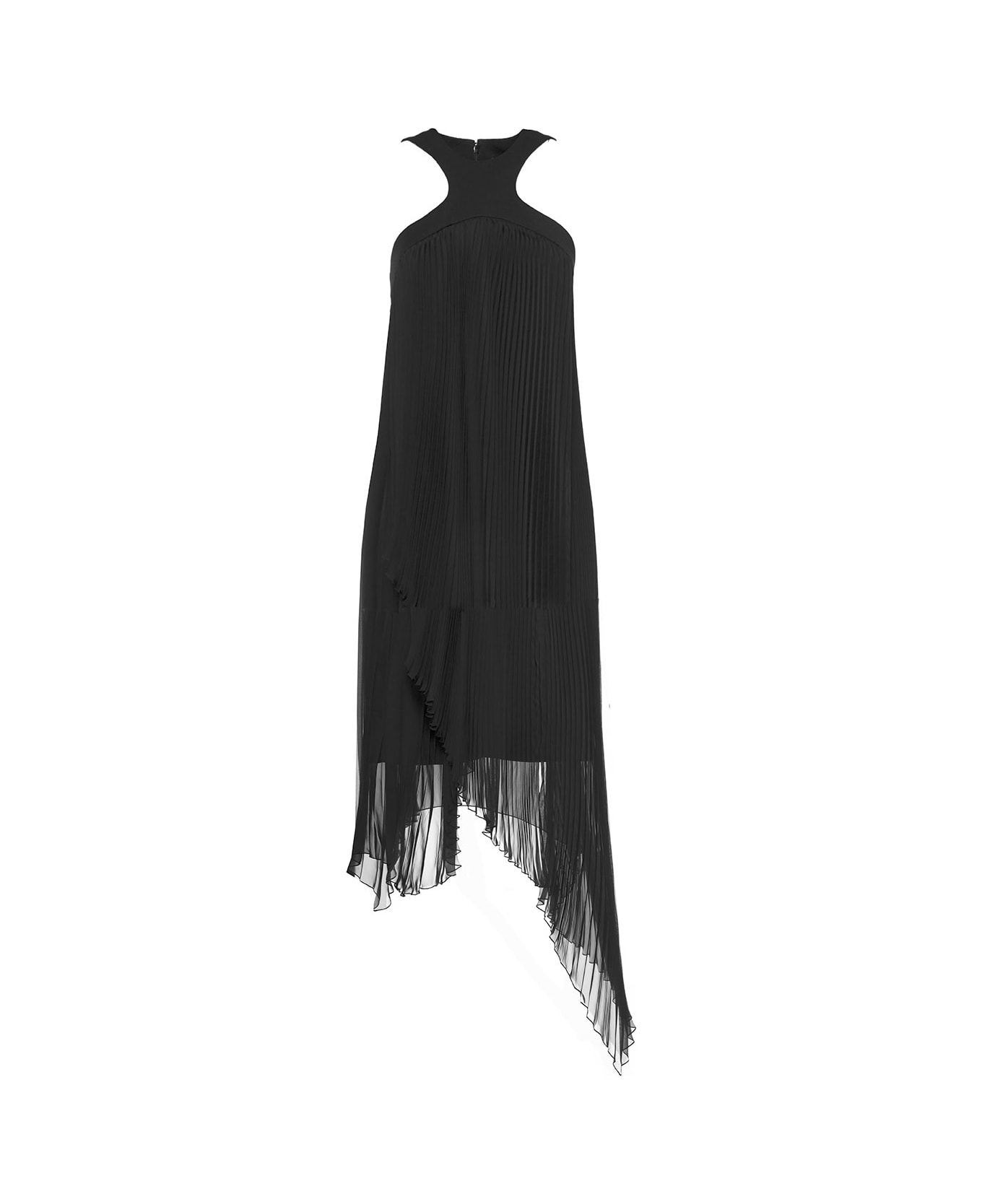 Givenchy Black Pleated Dress With Asymmetrical Bottom - Black