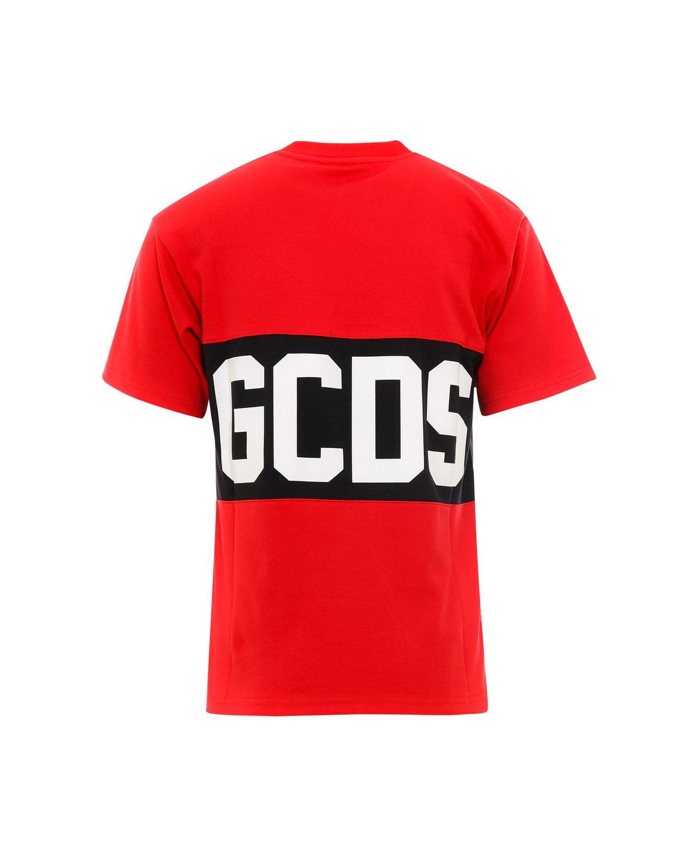 GCDS Band Logo Print T-shirt - Red