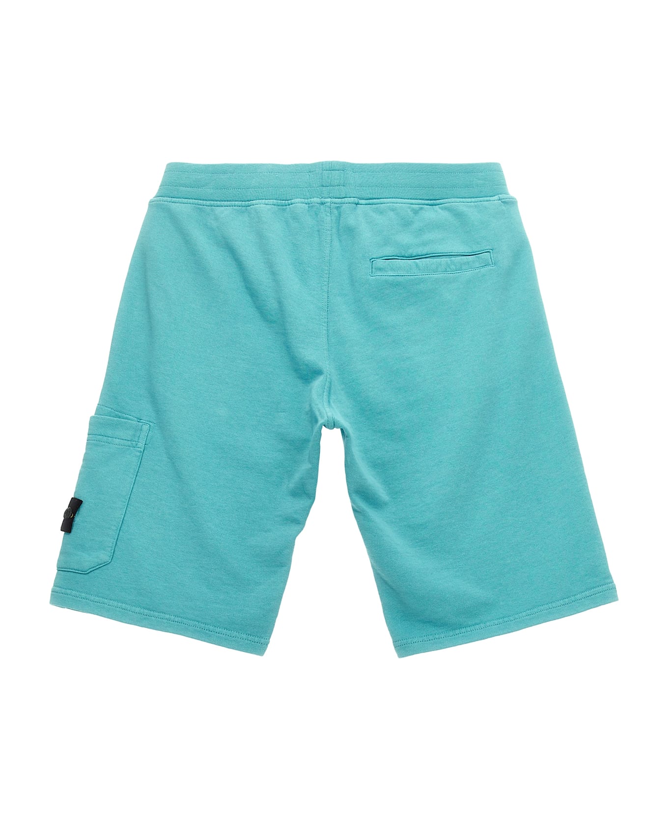 Stone Island Junior Cargo Badge Logo Bermuda Shorts - Light Blue