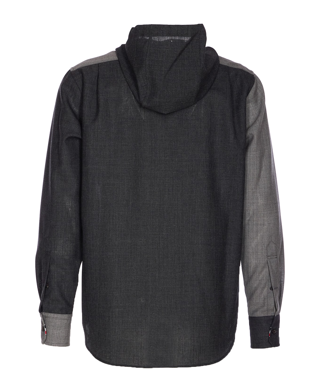 Thom Browne Fresco Funmix Hooded Shirt - Grey