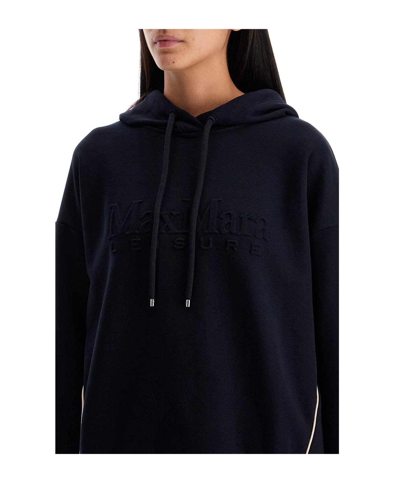 Max Mara Hooded Sweatshirt With Piping - BLU (Black)