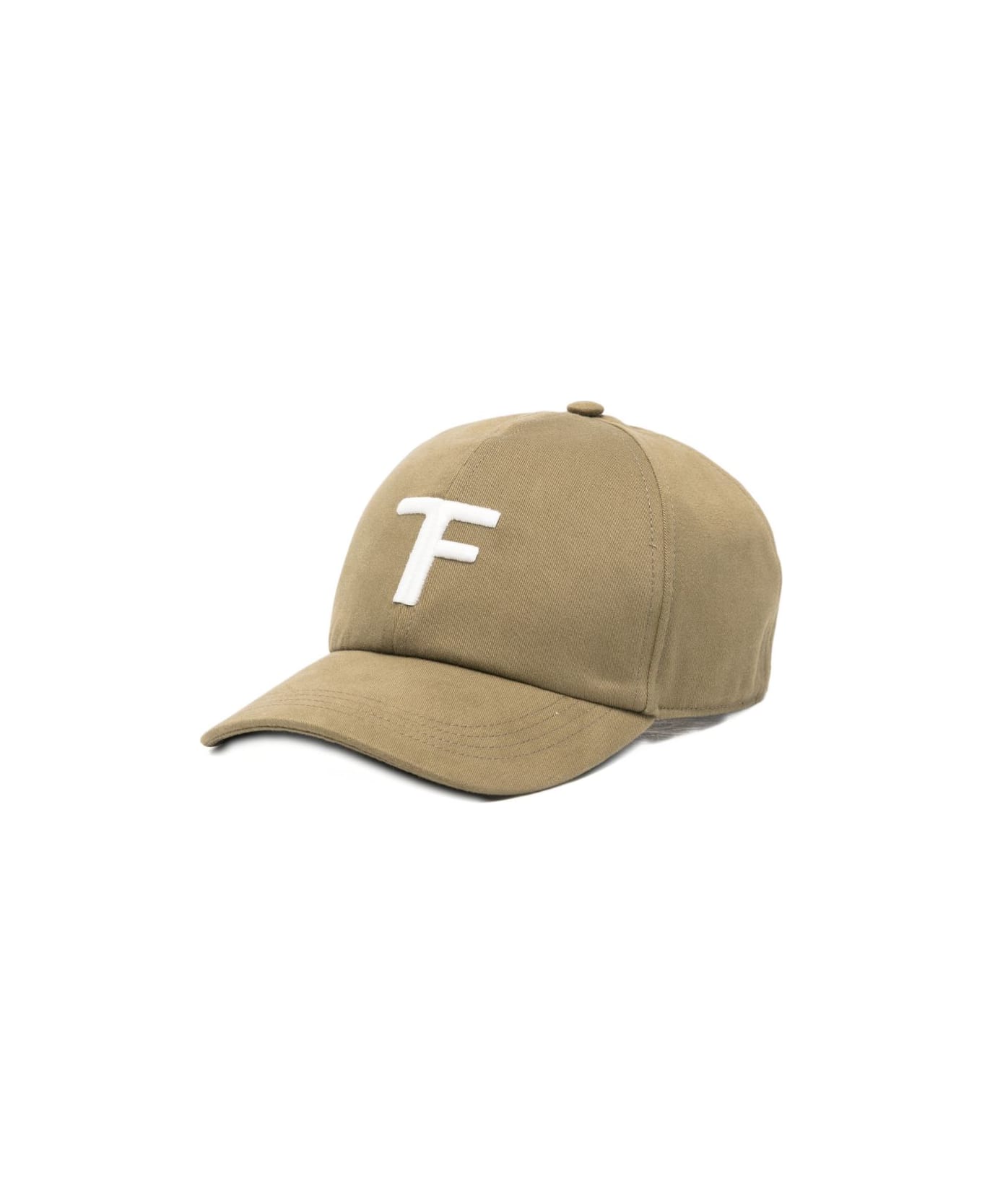 Tom Ford Logo Canvas Baseball Cap - Kaki