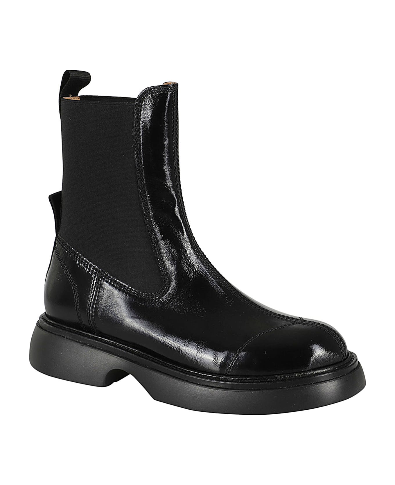 Ganni Everyday Mid Chelsea Boots Tonal Naplack - Black