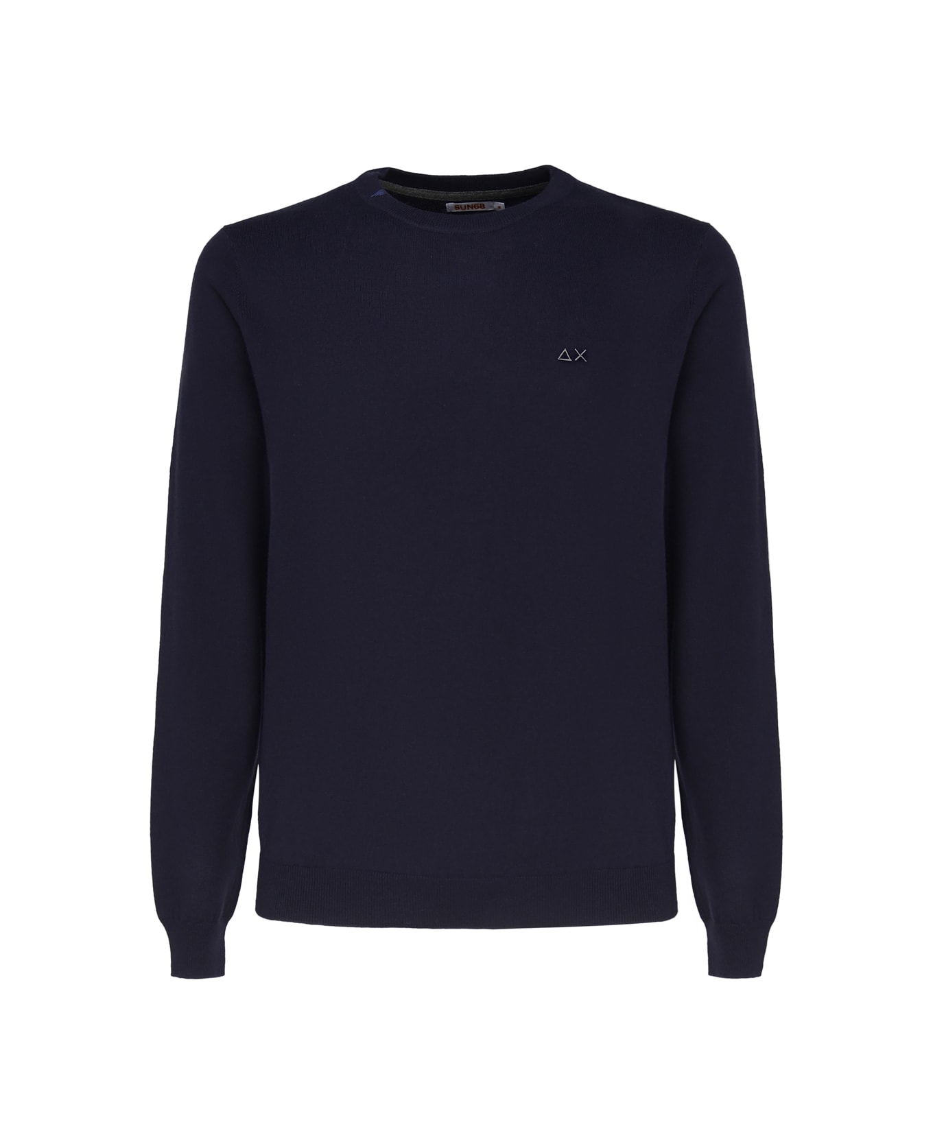 Sun 68 Sweater With Logo Sweater - NAVY BLUE ニットウェア