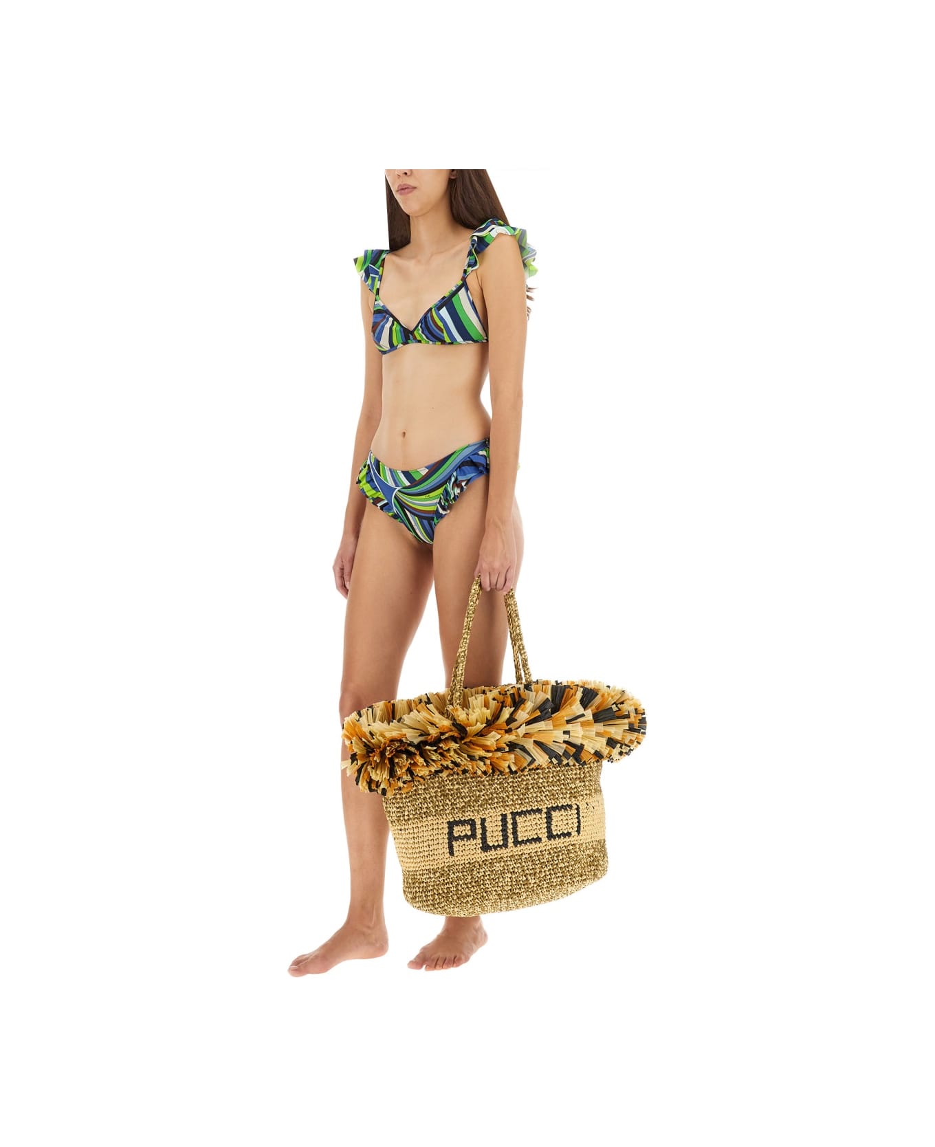 Pucci Bikini Briefs With Logo - MULTICOLOUR 水着