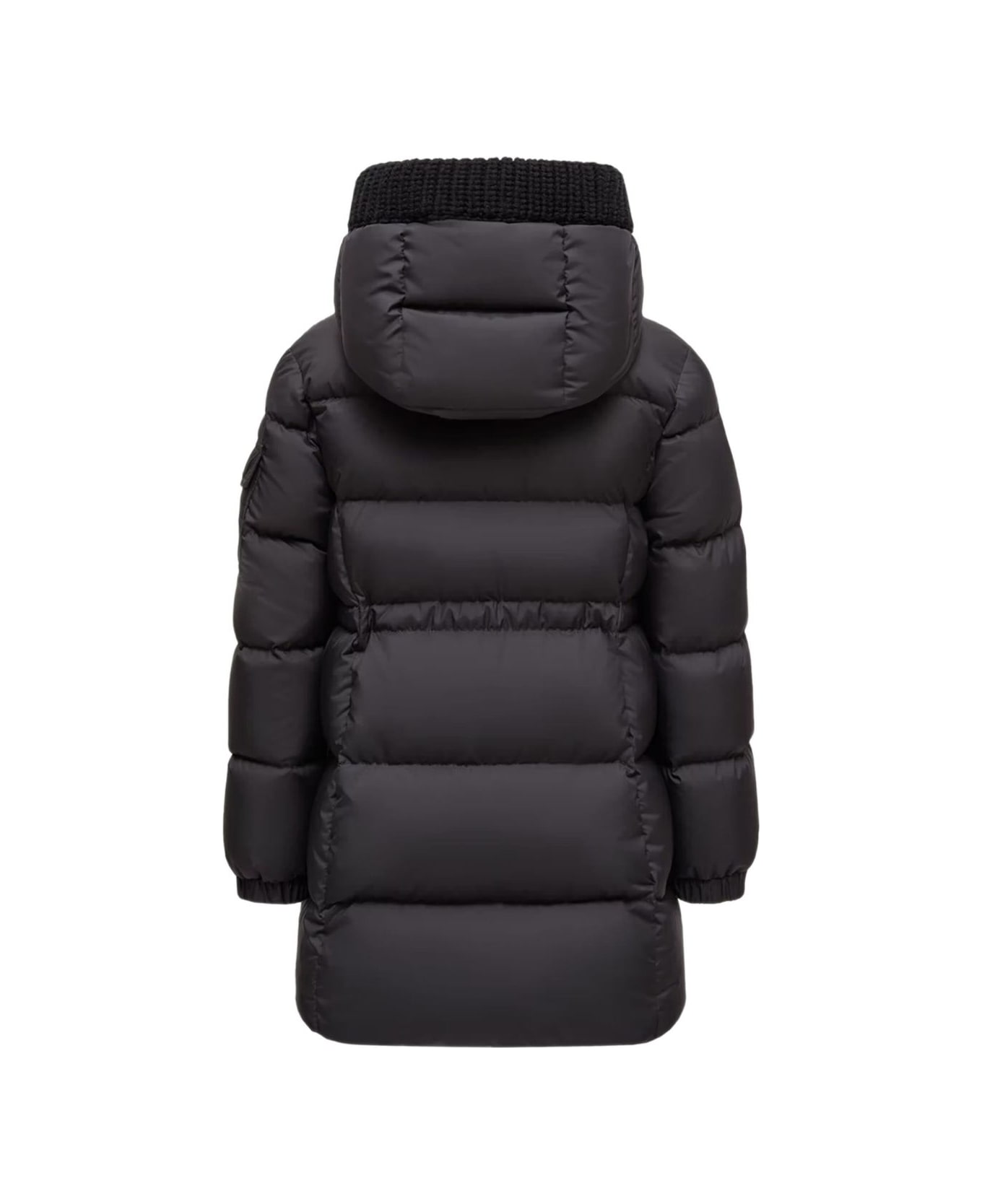 Moncler Black Padded Coat With Hood - Black