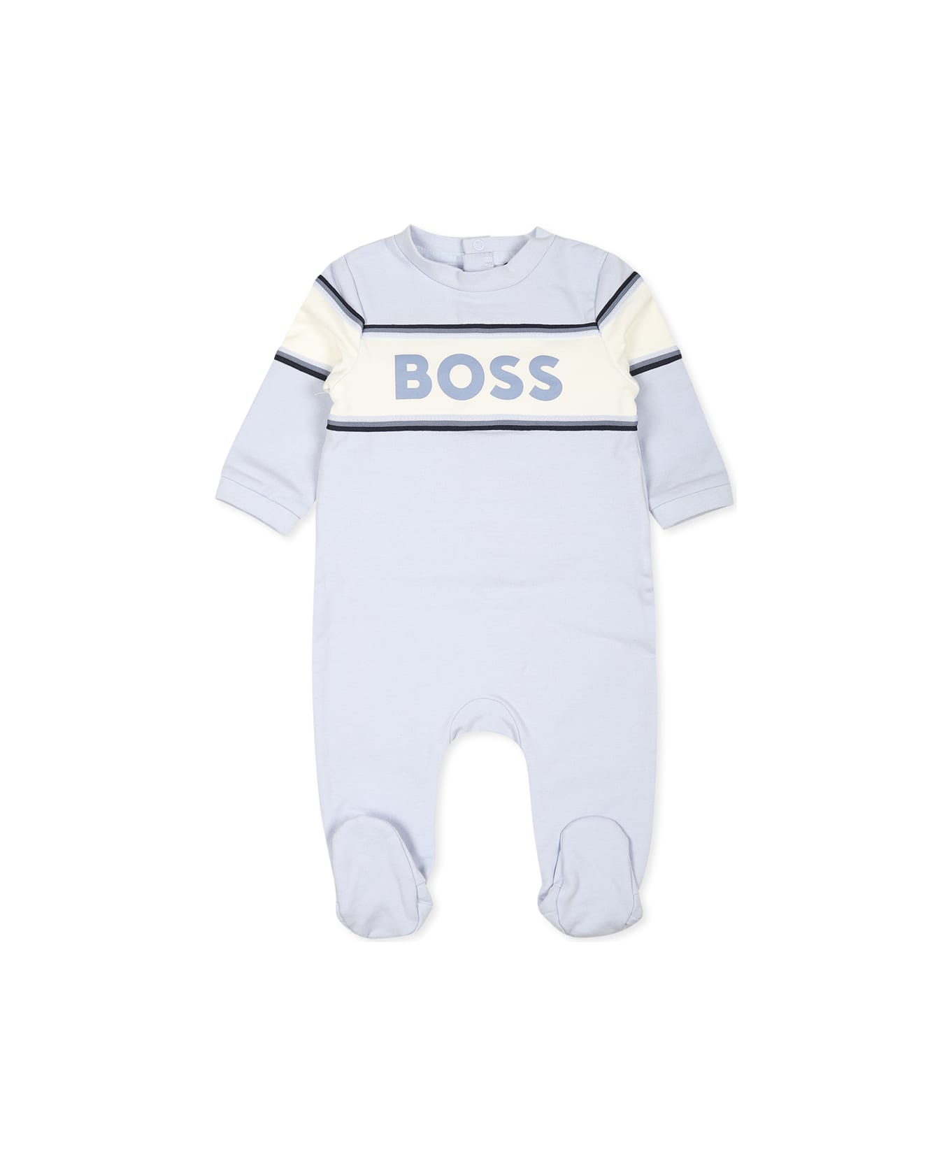 Hugo Boss Light Blue Babygrow Set For Baby Boy With Logo - Light Blue