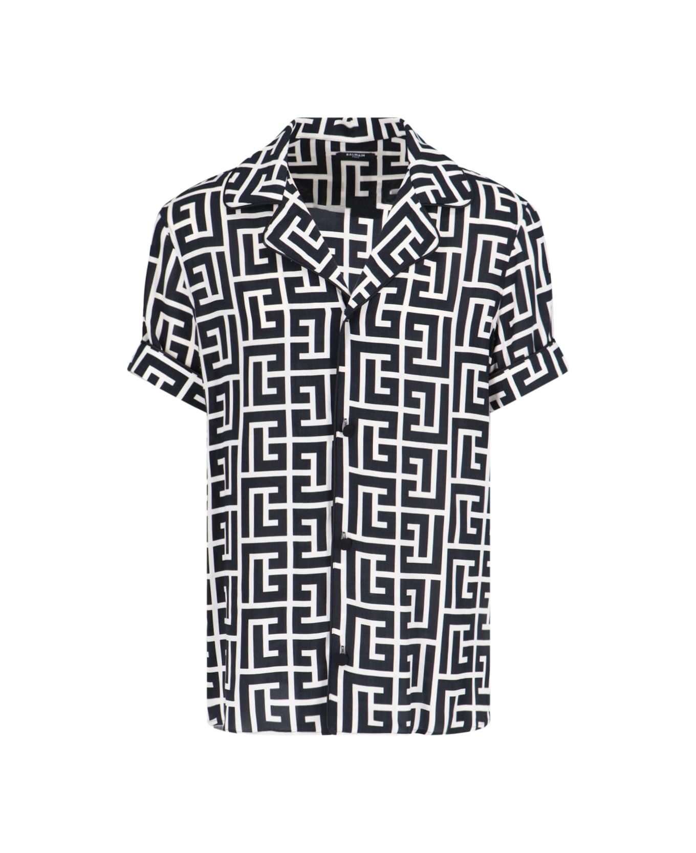 Balmain 'monogram' Printed Shirt - Ivoire/noir