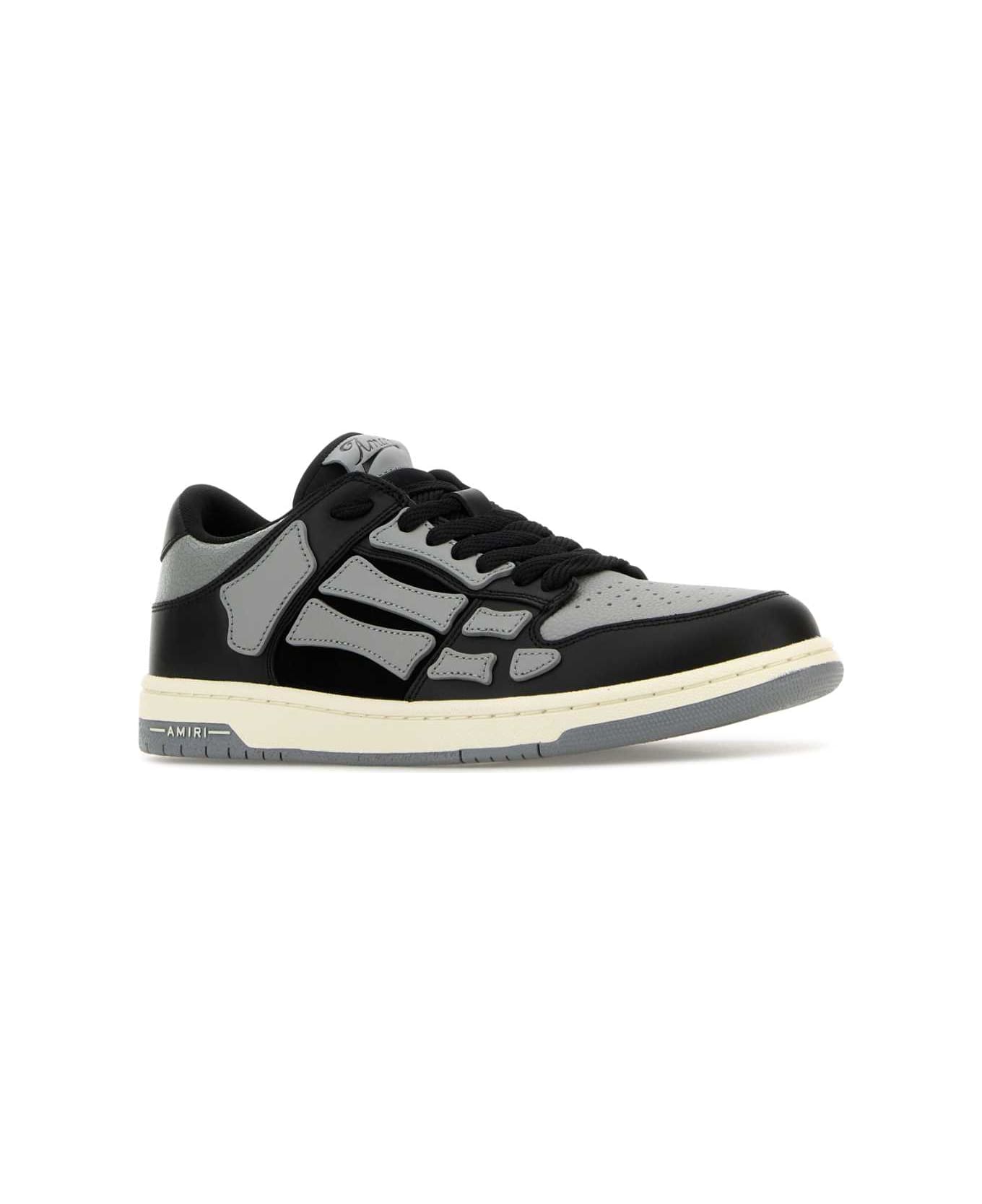 AMIRI Two-tone Leather Skel Sneakers - ASPHALT