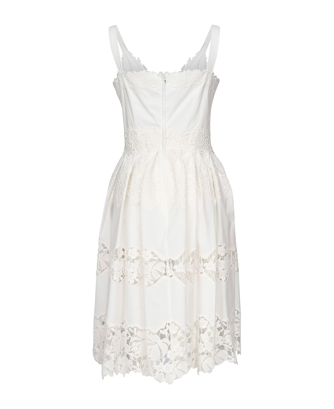Dolce 
Gabbana Cotton Midi Dress With Embroidery - White