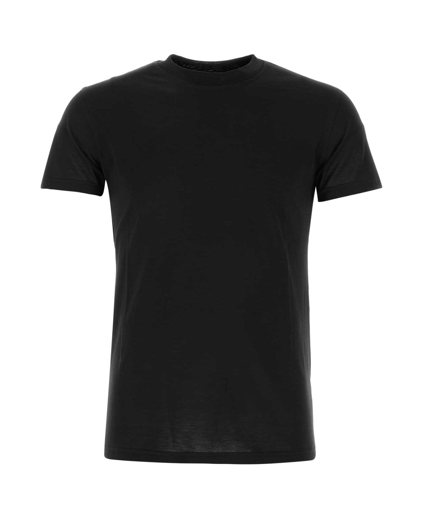 PT Torino Black Silk Blend T-shirt - NERO