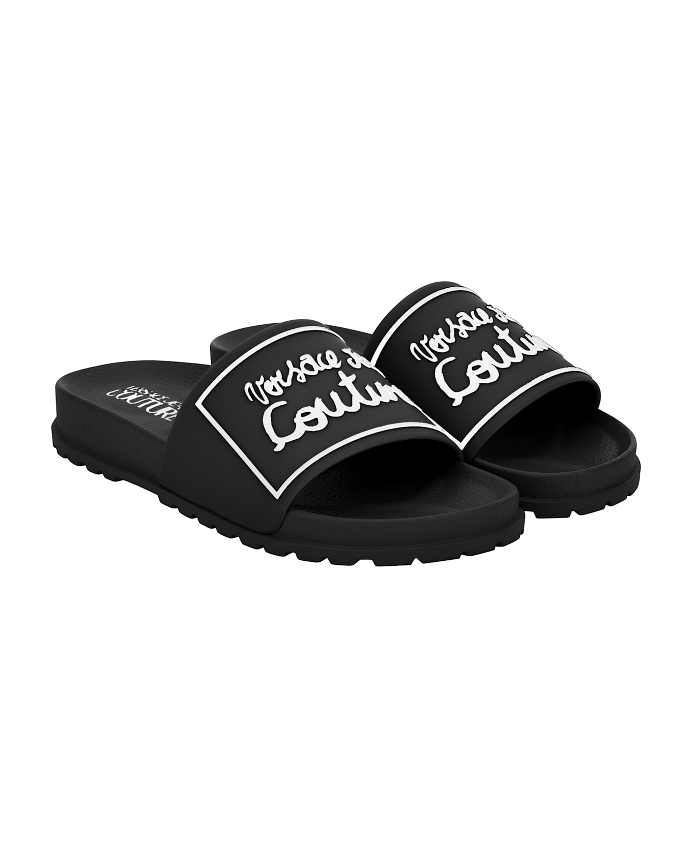 Versace Jeans Couture Pool Slides - Black