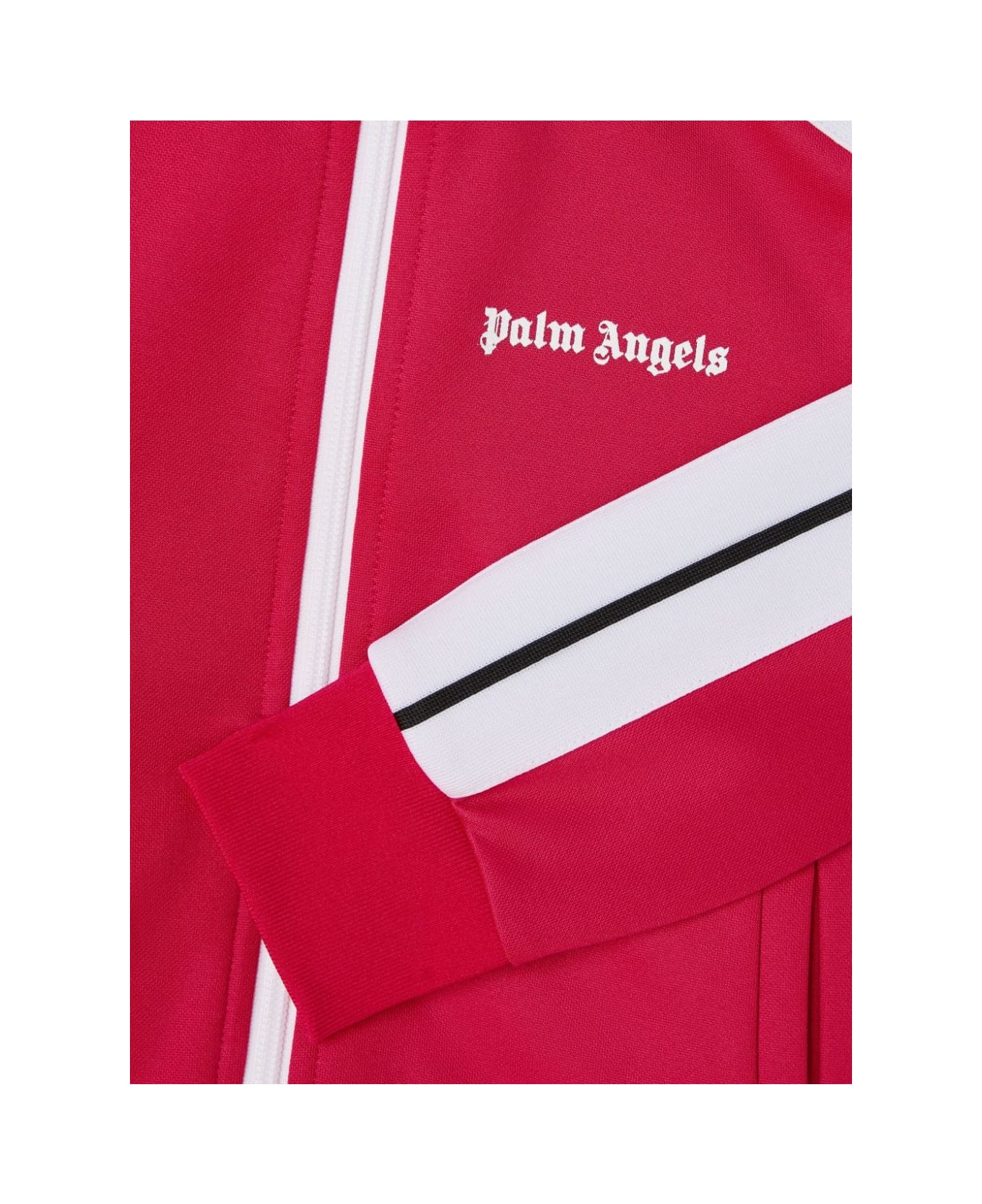 Palm Angels Fuchsia Track Jacket With Zip And Logo - Pink ニットウェア＆スウェットシャツ