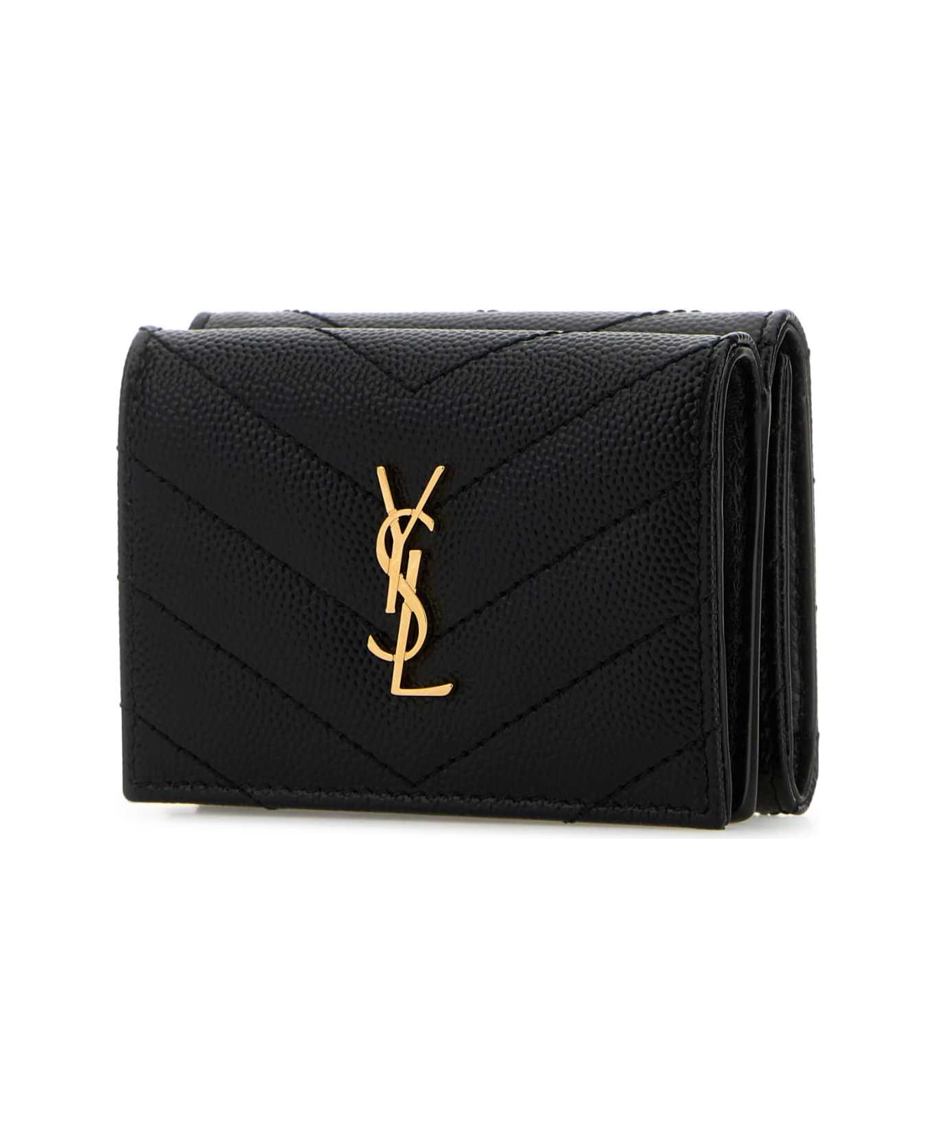 Saint Laurent Black Leather Wallet - 1000