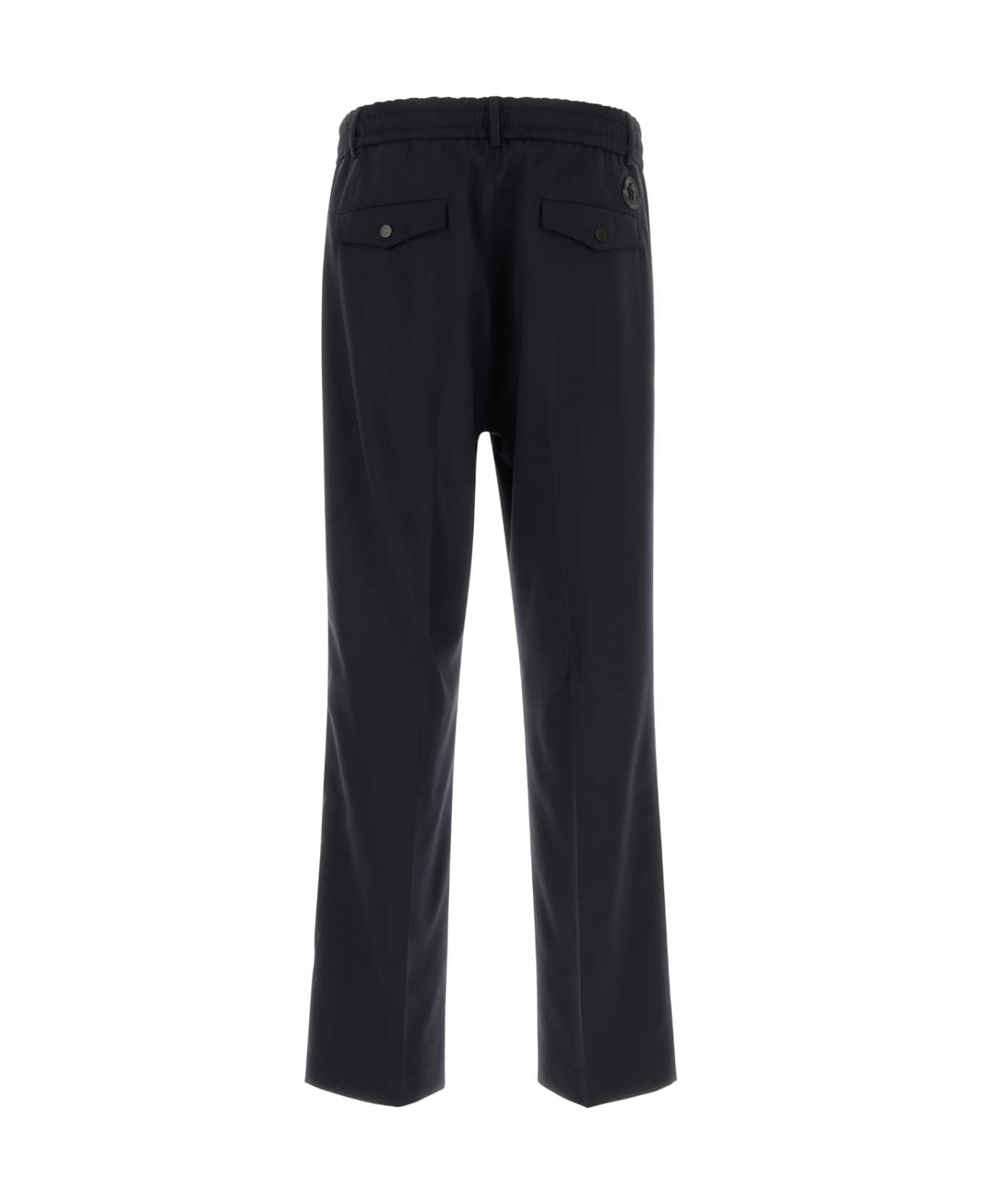 Moncler Dark Blue Stretch Wool Blend Pant - 77D