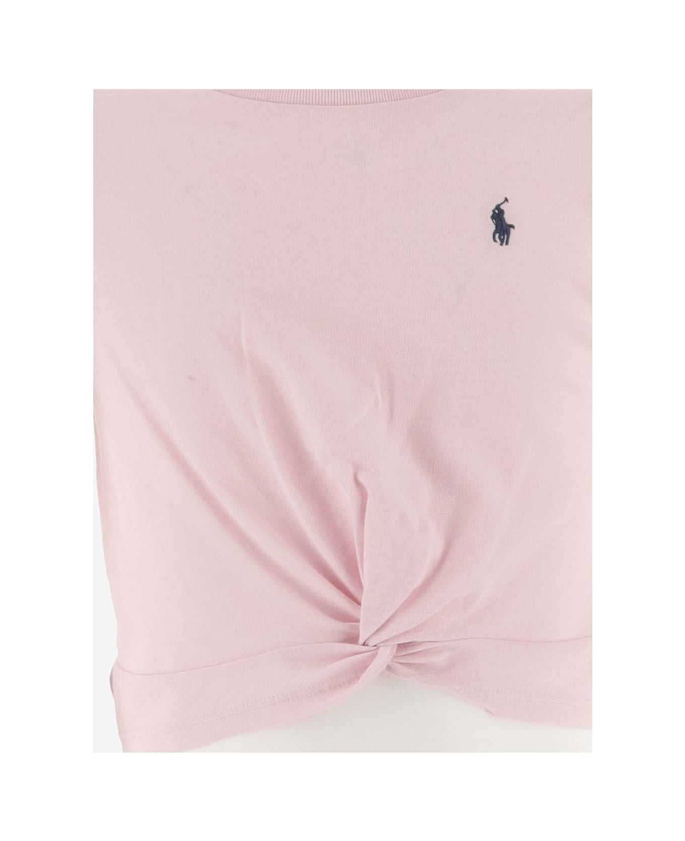 Ralph Lauren Cotton Crop T-shirt With Logo - Rosa
